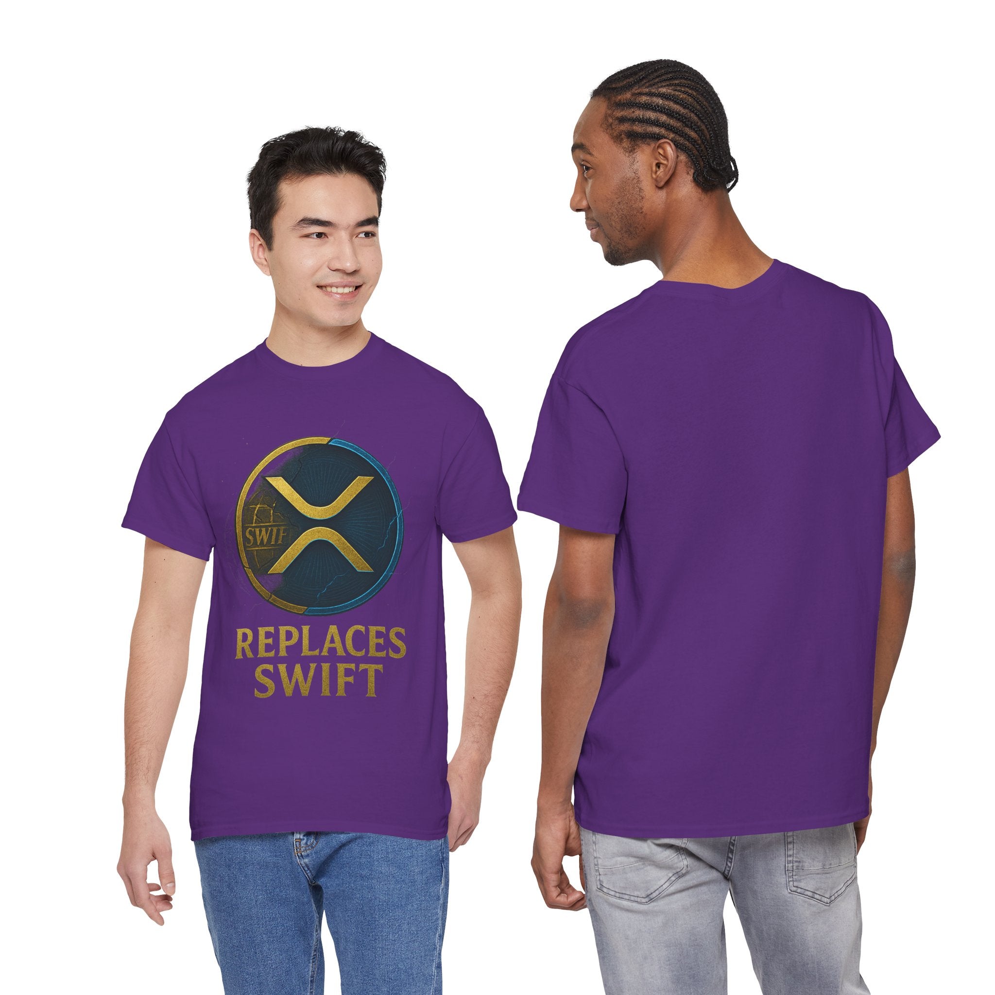 XRP 'Replaces Swift' Cotton Tee — Crypto Ripple Logo T-Shirt