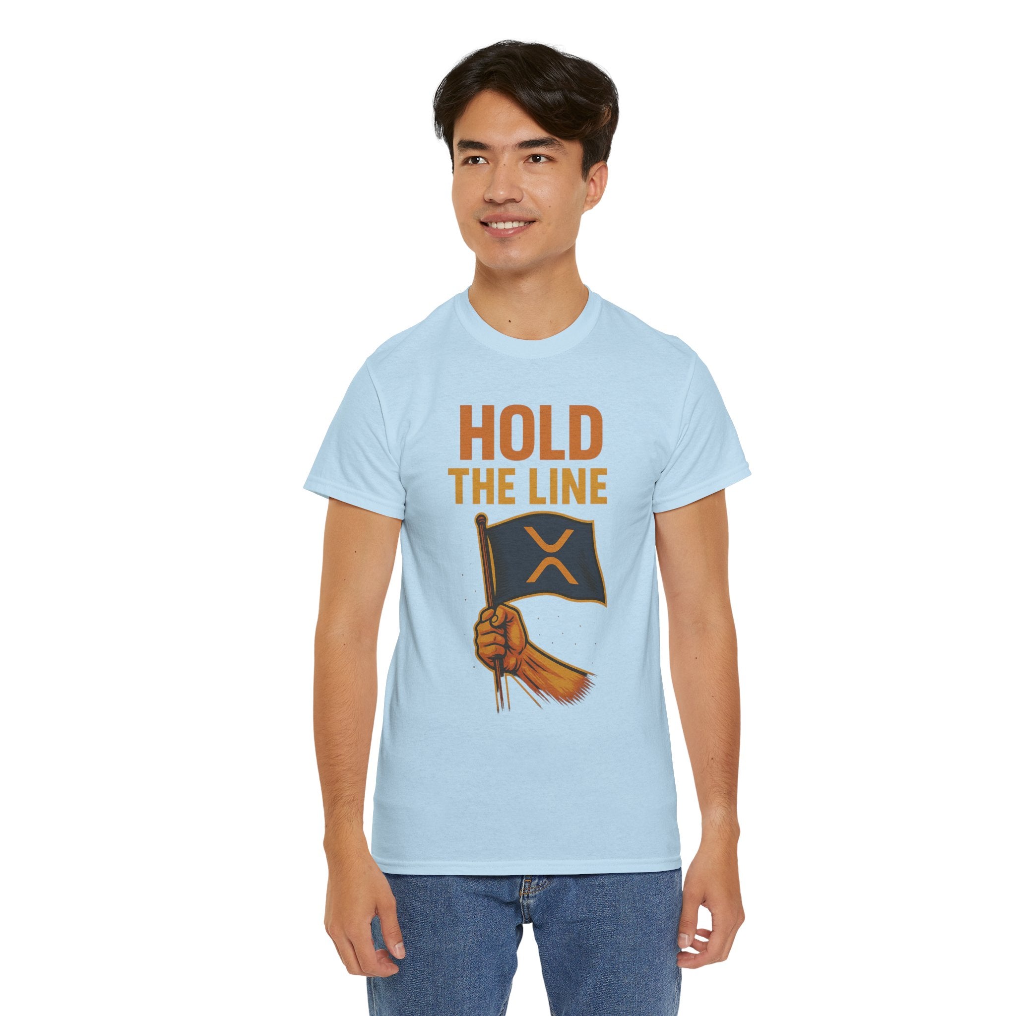 Hold The Line Tee — Bold Flag Graphic Cryptocurrency XRP Shirt