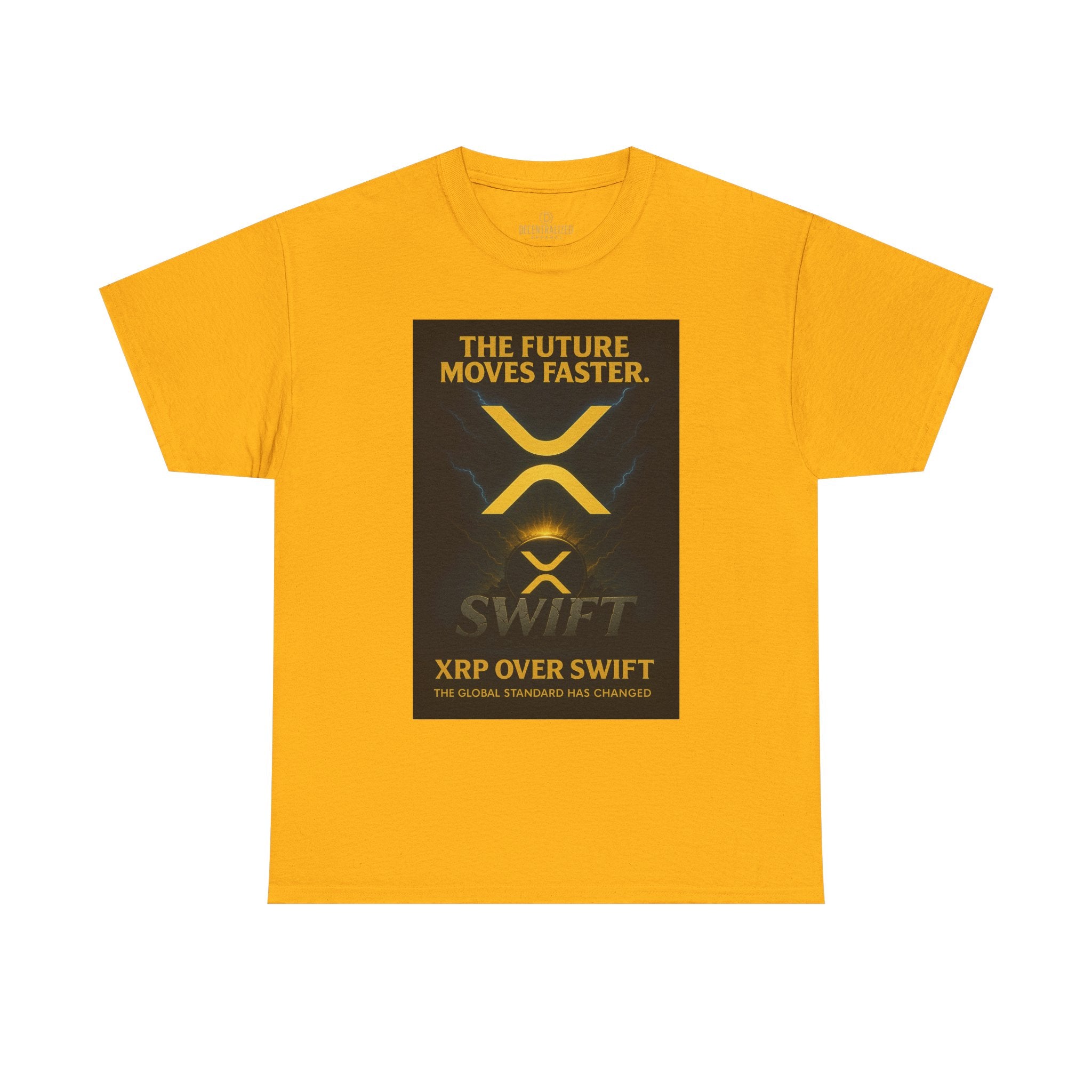XRP Swift Crypto T-Shirt — “The Future Moves Faster” XRP Over Swift Tee