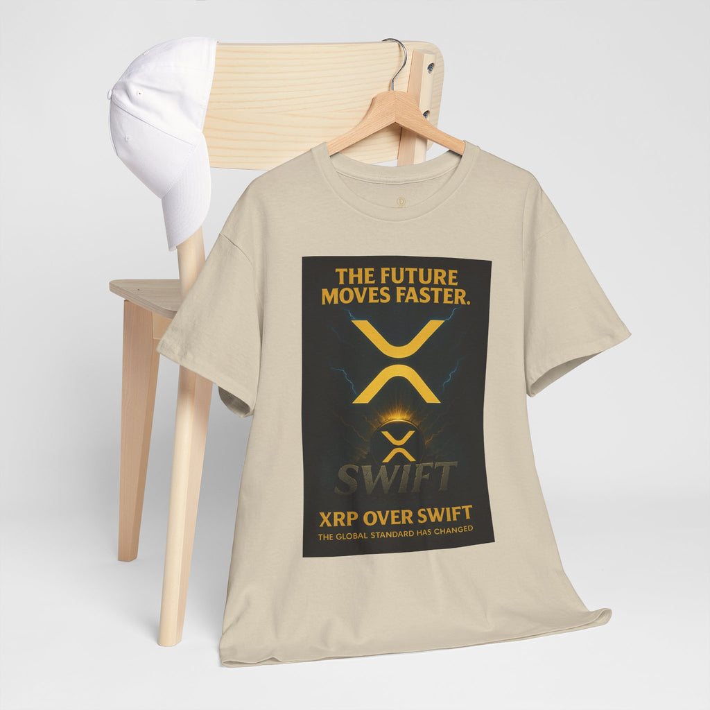XRP Swift Crypto T-Shirt — “The Future Moves Faster” XRP Over Swift Tee