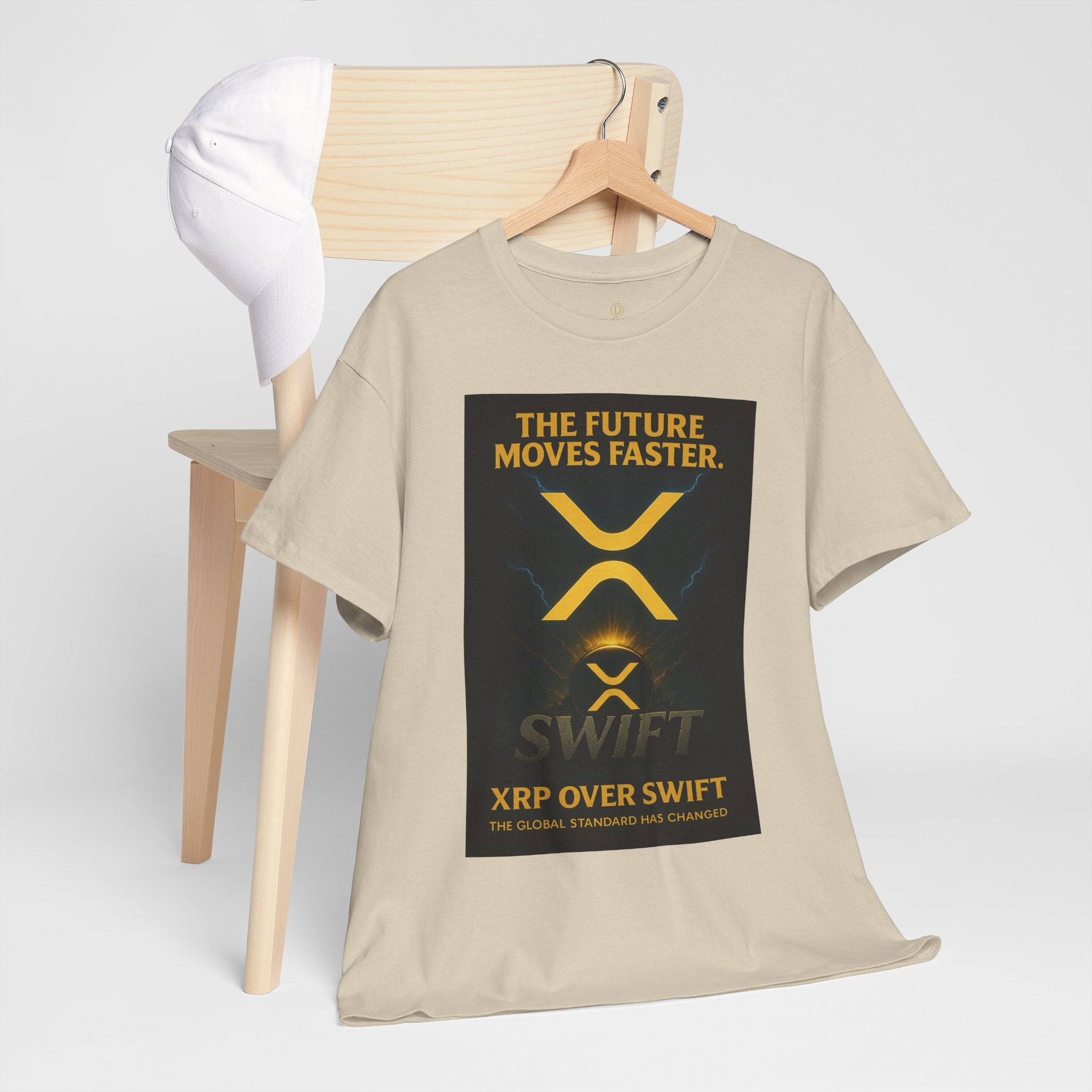 XRP Swift Crypto T-Shirt — “The Future Moves Faster” XRP Over Swift Tee