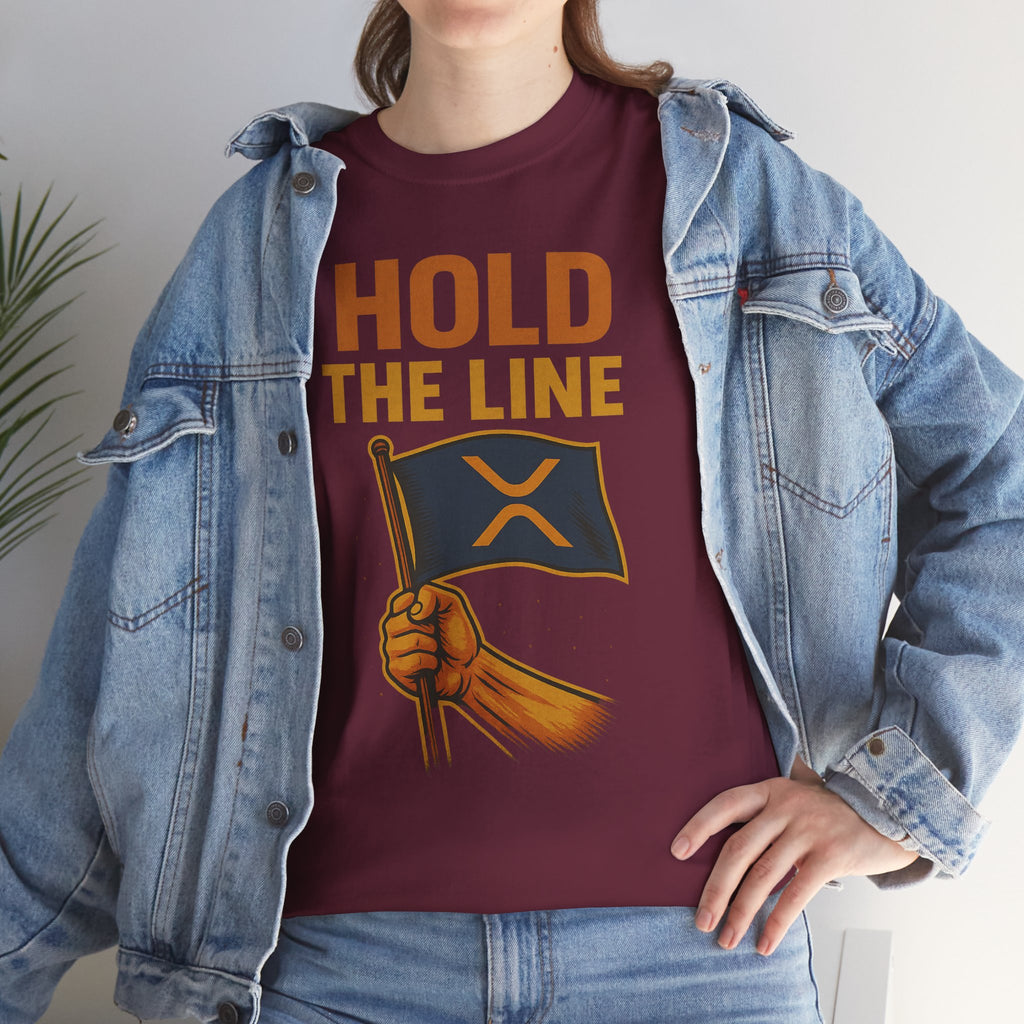 Hold The Line Tee — Bold Flag Graphic Cryptocurrency XRP Shirt