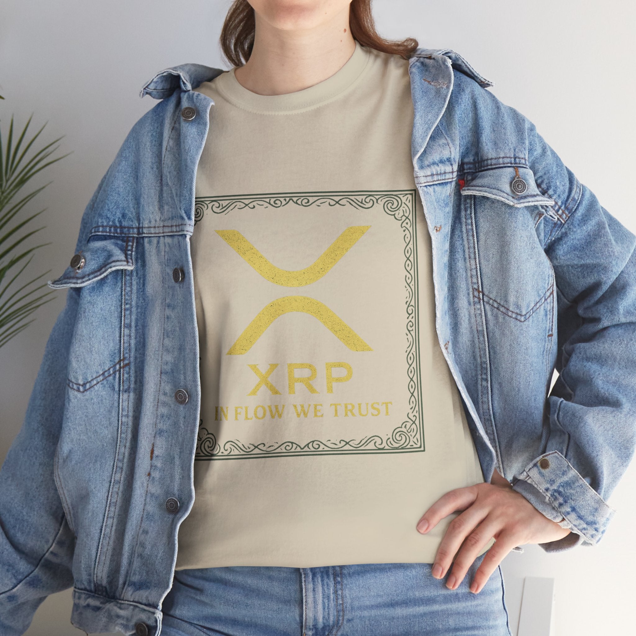 XRP Logo T-Shirt — "In Flow We Trust" Crypto Tee for Ripple Fans