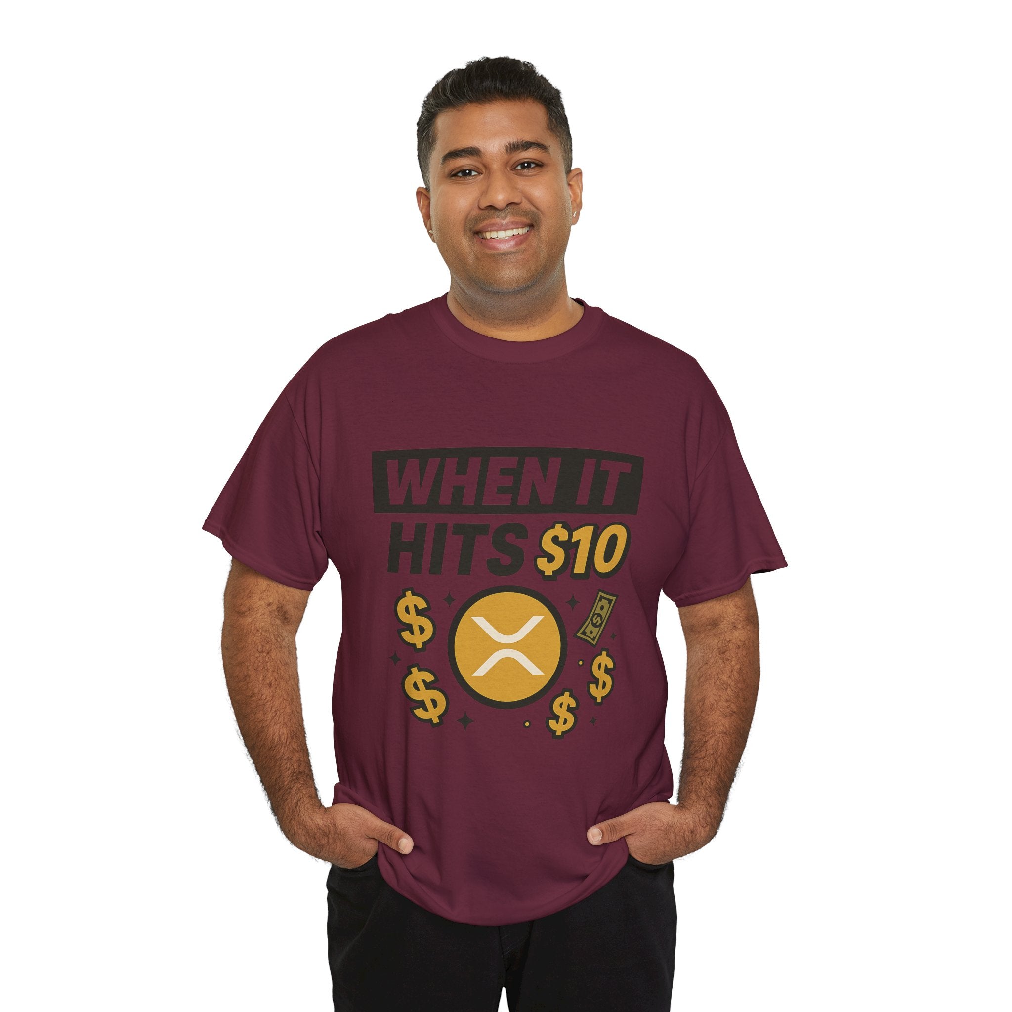 Crypto Tee - "When It Hits 10" Ripple XRP Meme Shirt