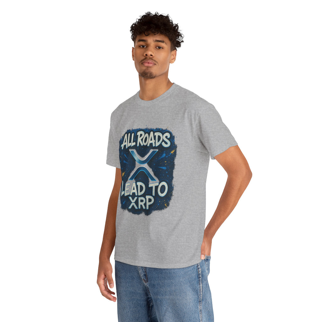 XRP Crypto T-Shirt — "All Roads Lead to XRP" Graphic Tee