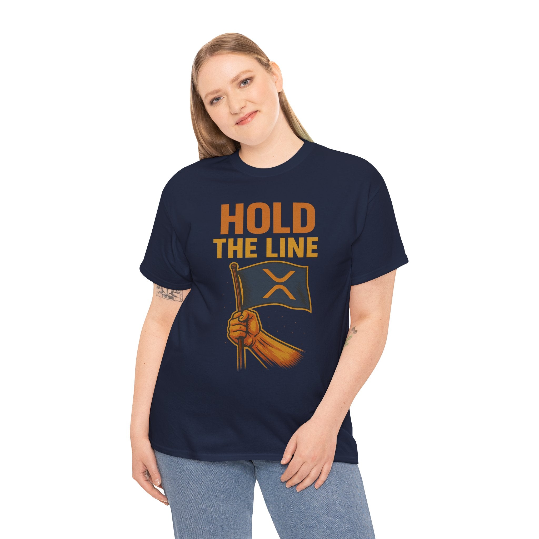 Hold The Line Tee — Bold Flag Graphic Cryptocurrency XRP Shirt