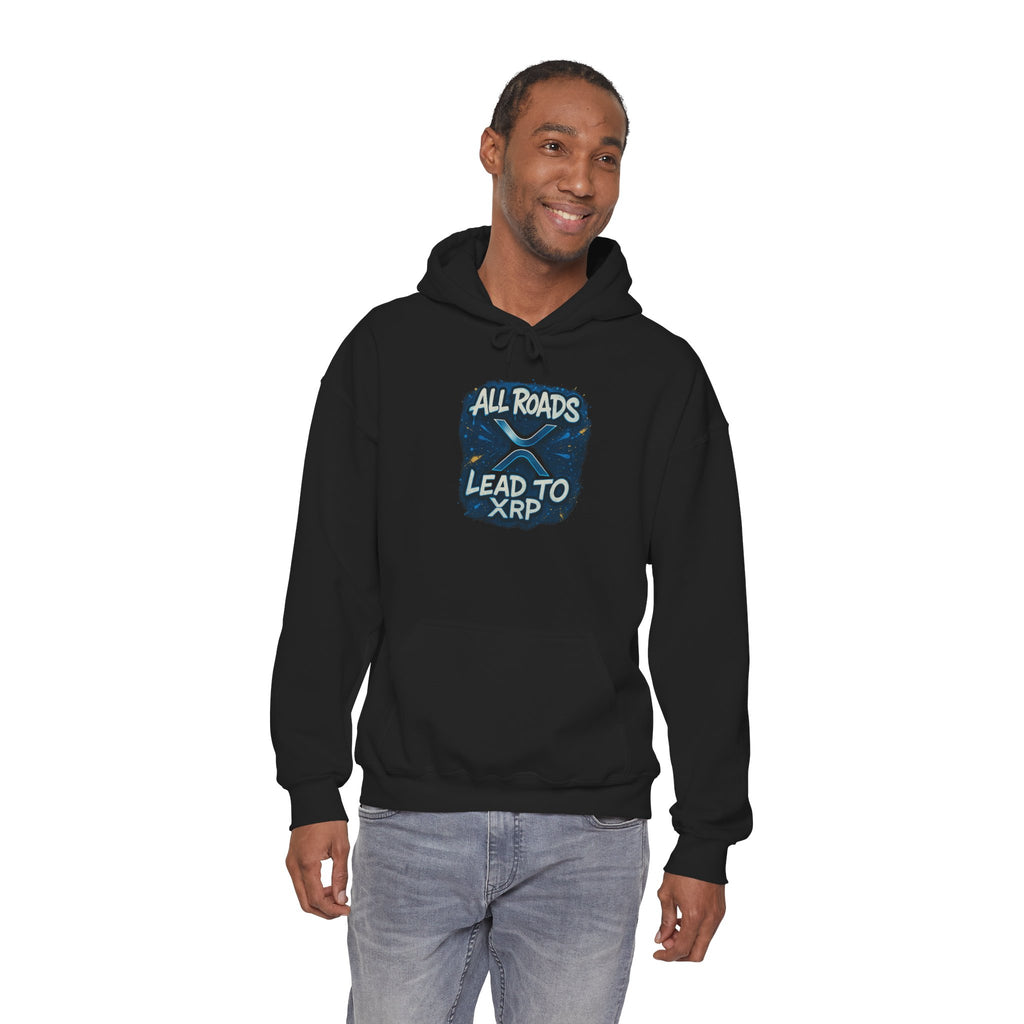 All Roads Lead to XRP Hoodie – Crypto Ripple Logo Sweatshirt