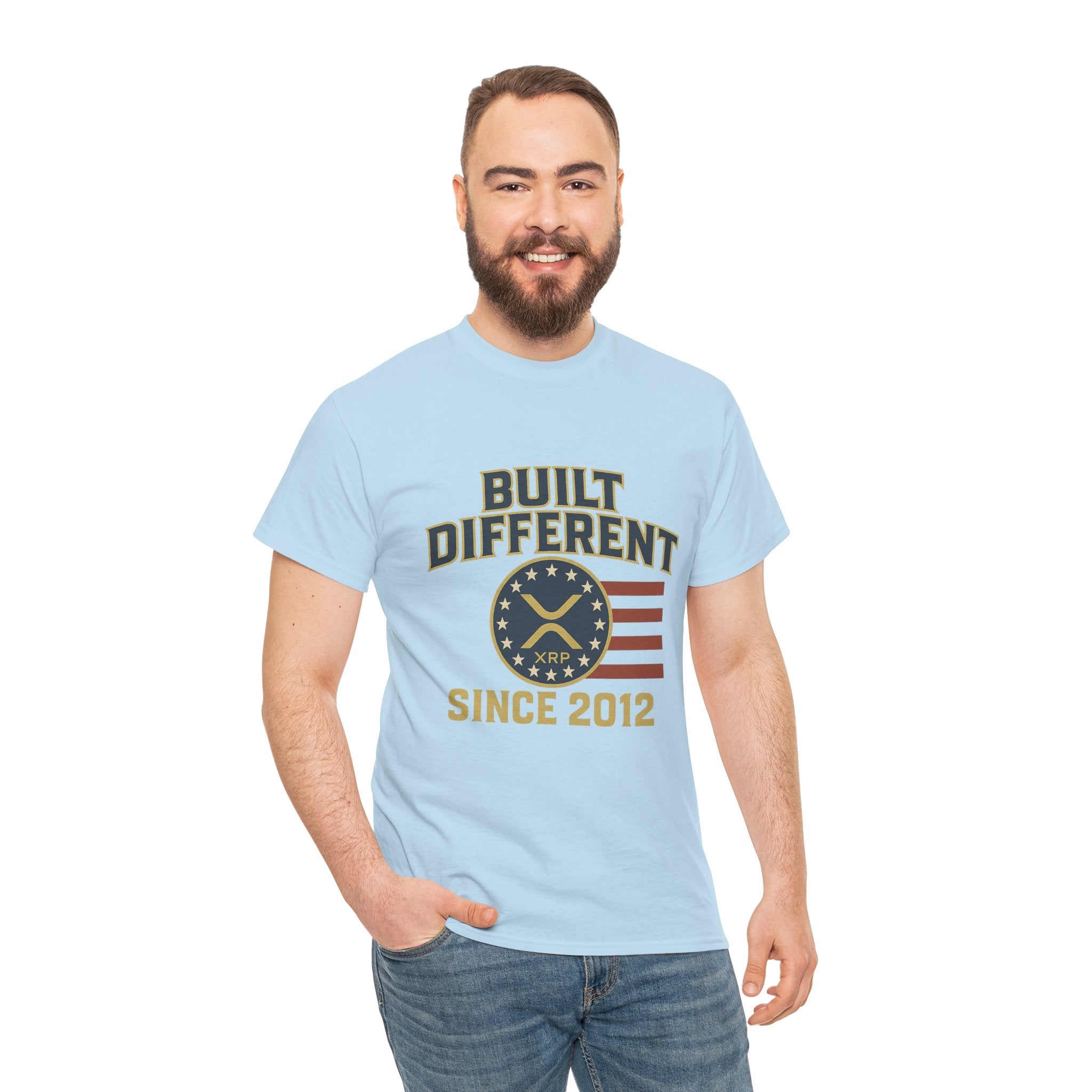 Built Different Since 2012 T-Shirt — American Flag Vintage Crew Tee