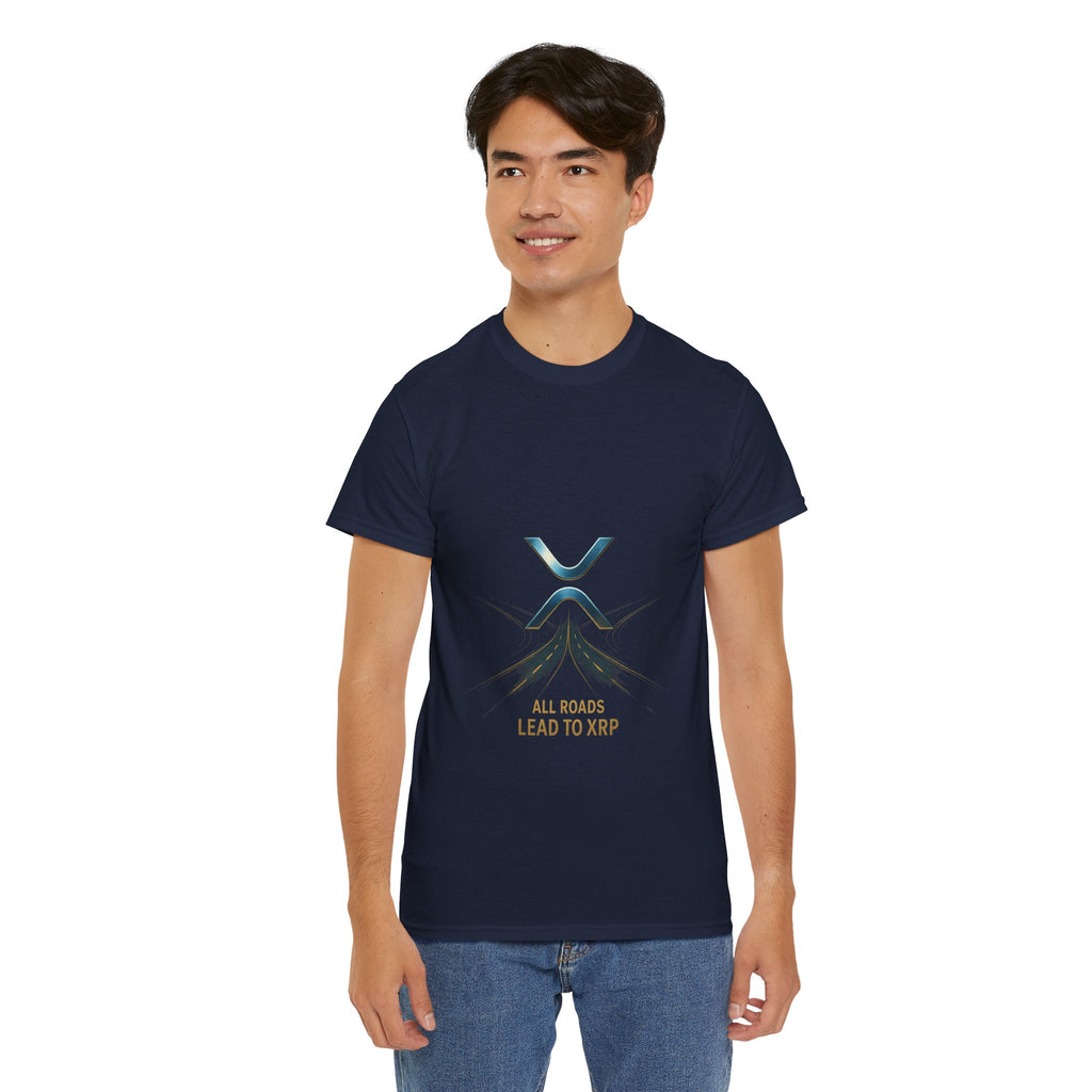 All Roads Lead to XRP T-Shirt — Crypto Ripple Logo Tee
