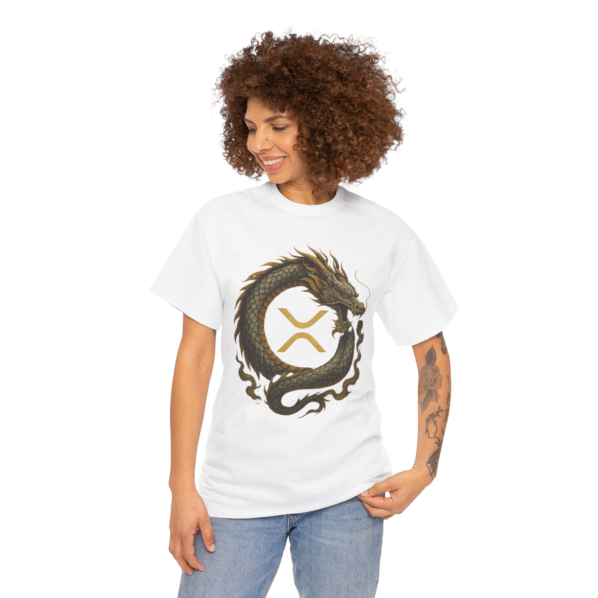 Dragon XRP Logo T-Shirt — Crypto XRP Circle Dragon Graphic Tee