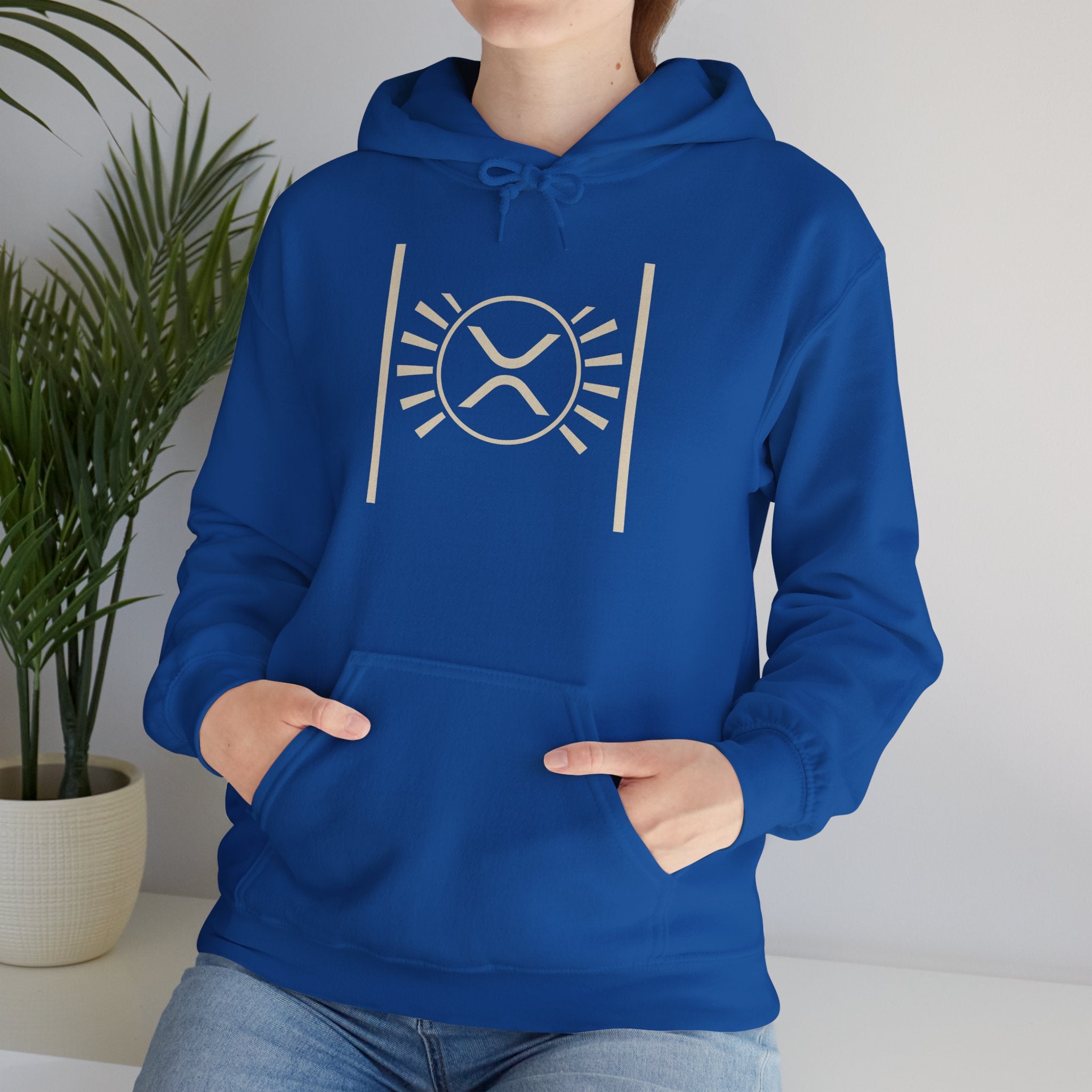 XRP Minimalist Logo Hoodie — Crypto Sun Symbol Sweatshirt