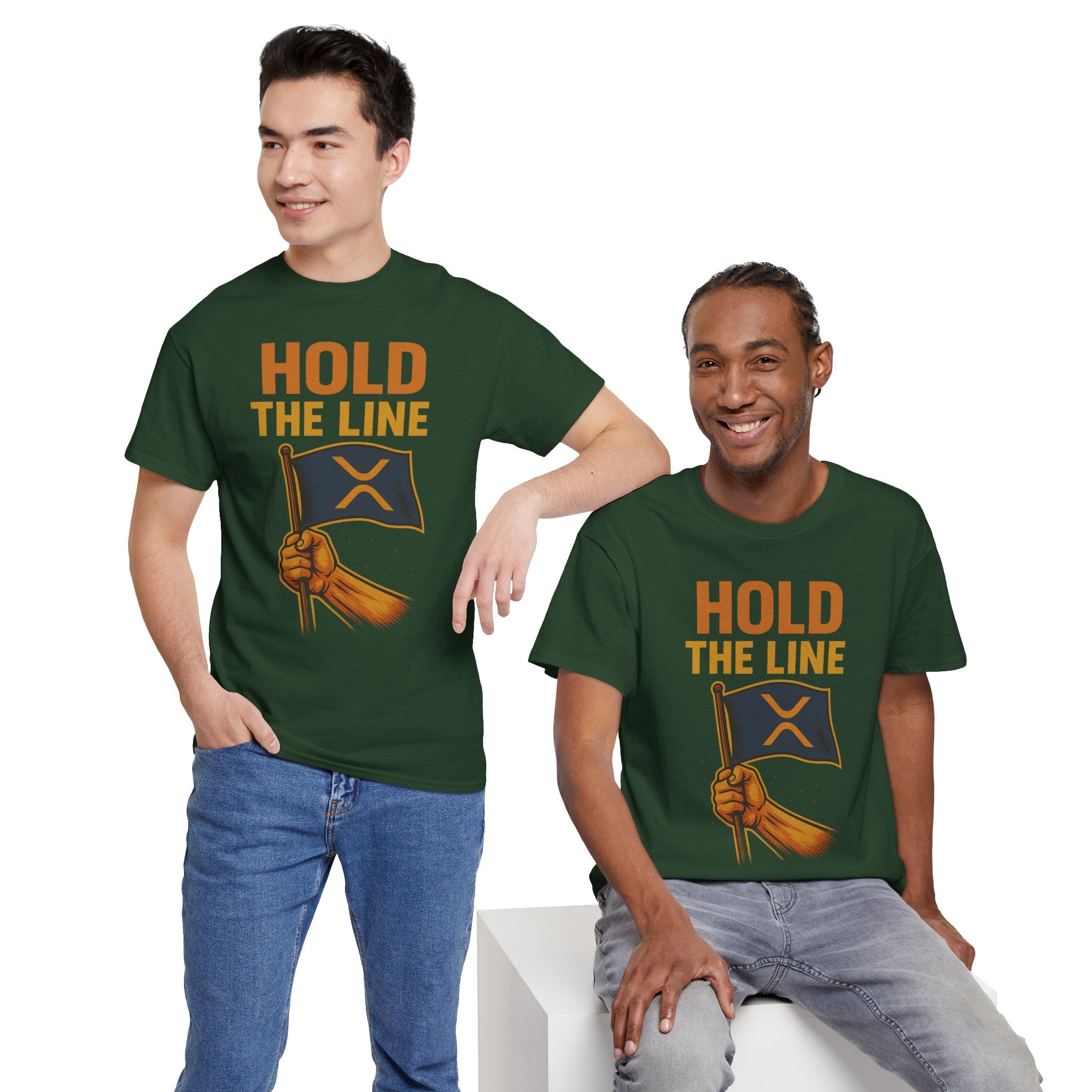 Hold The Line Tee — Bold Flag Graphic Cryptocurrency XRP Shirt