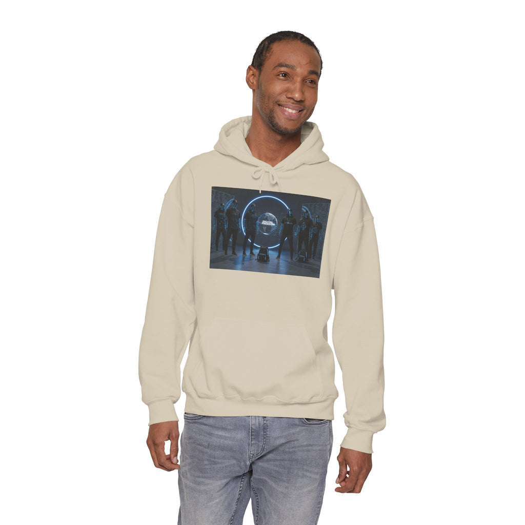 Futuristic Neon Portal Hoodie – Cyberpunk Sci‑Fi Crew Graphic Sweatshirt