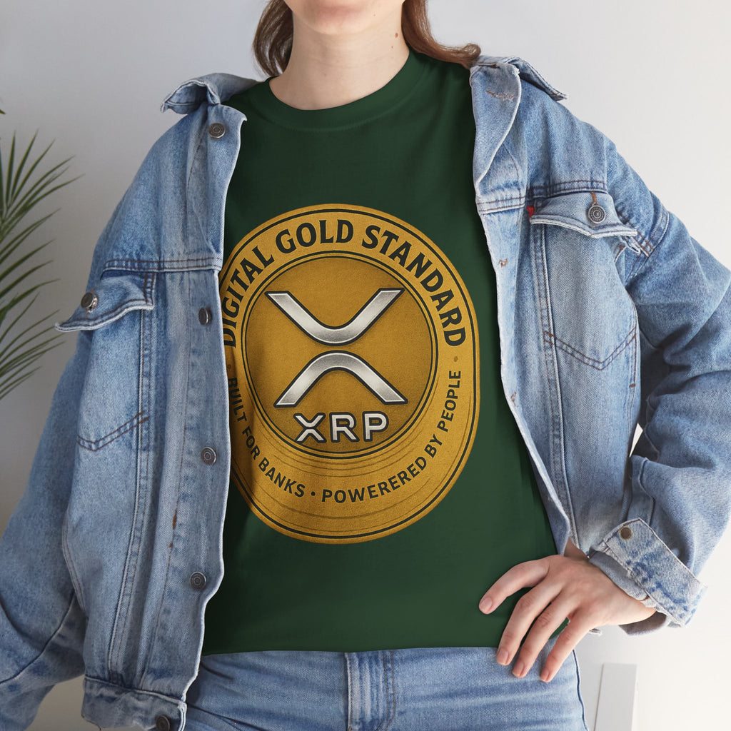 XRP Digital Gold Tee – Cryptocurrency Logo Shirt