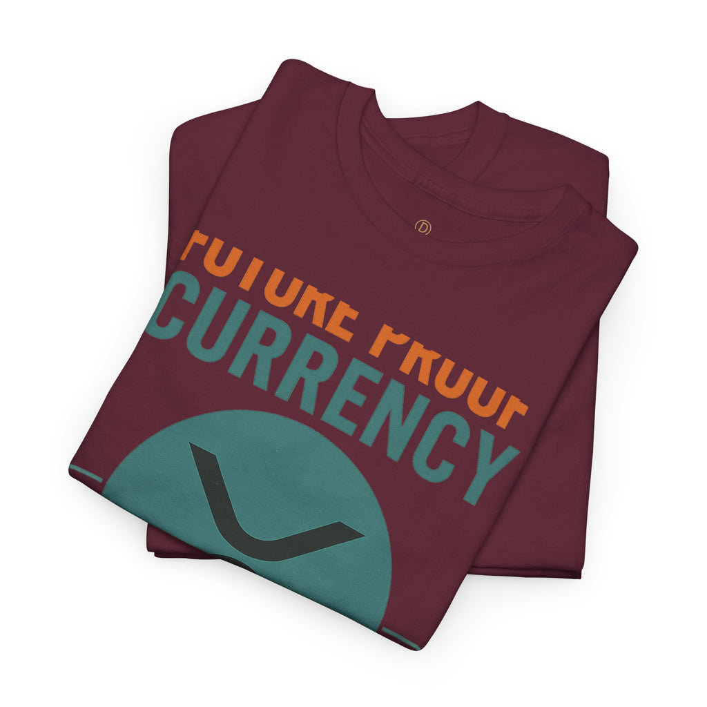 RIPPLE XRP 'Future Proof Currency' Graphic Tee — Crypto Retro Logo Shirt