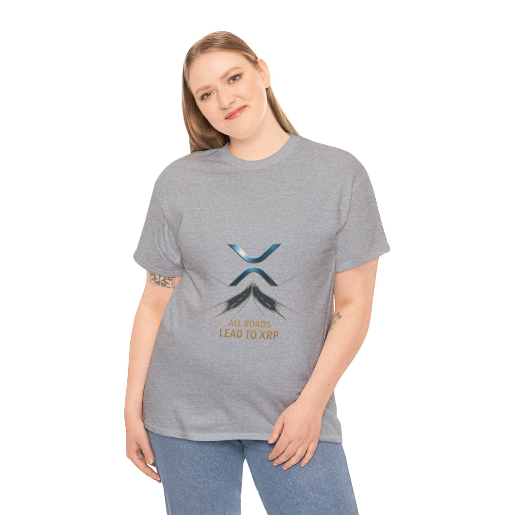 All Roads Lead to XRP T-Shirt — Crypto Ripple Logo Tee
