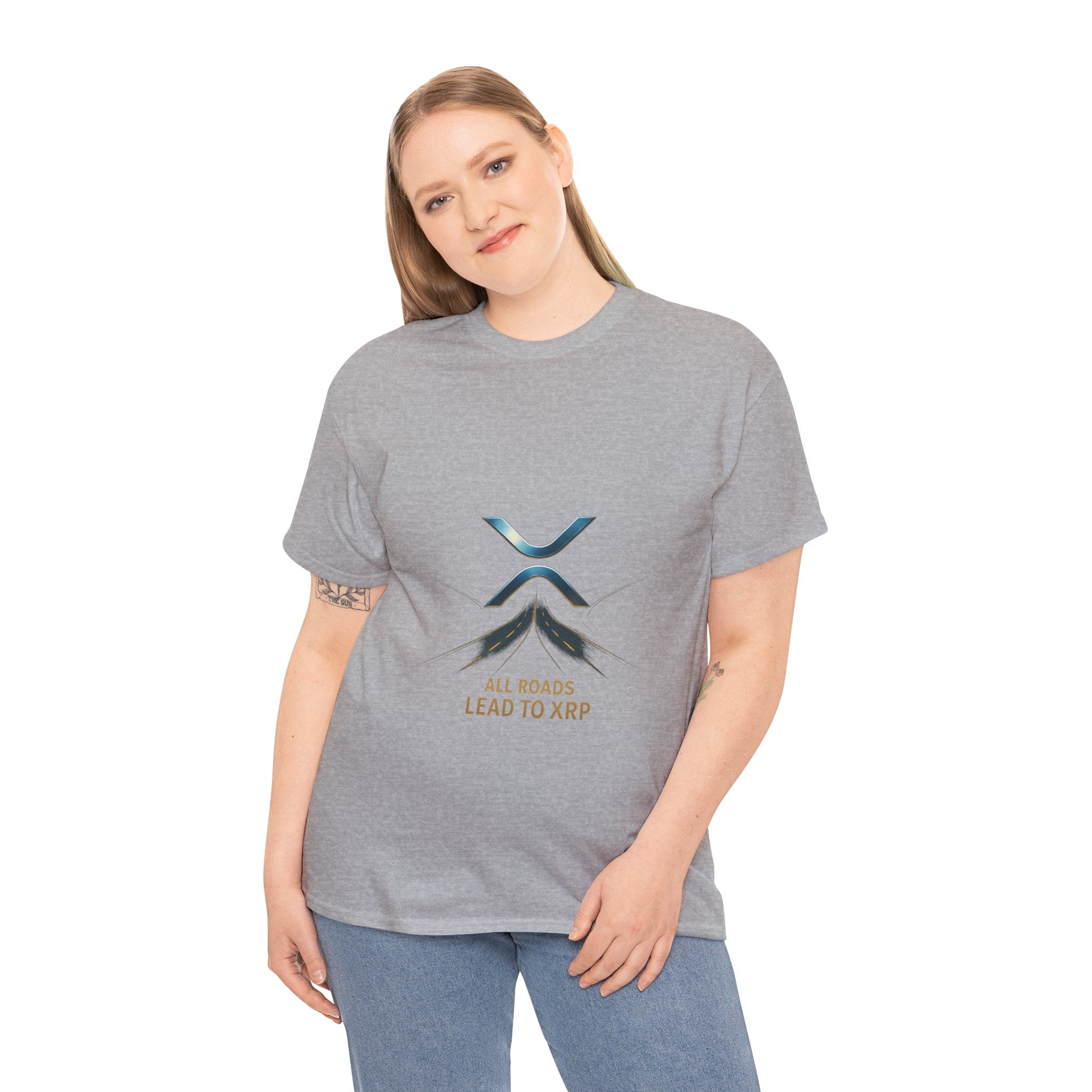 All Roads Lead to XRP T-Shirt — Crypto Ripple Logo Tee