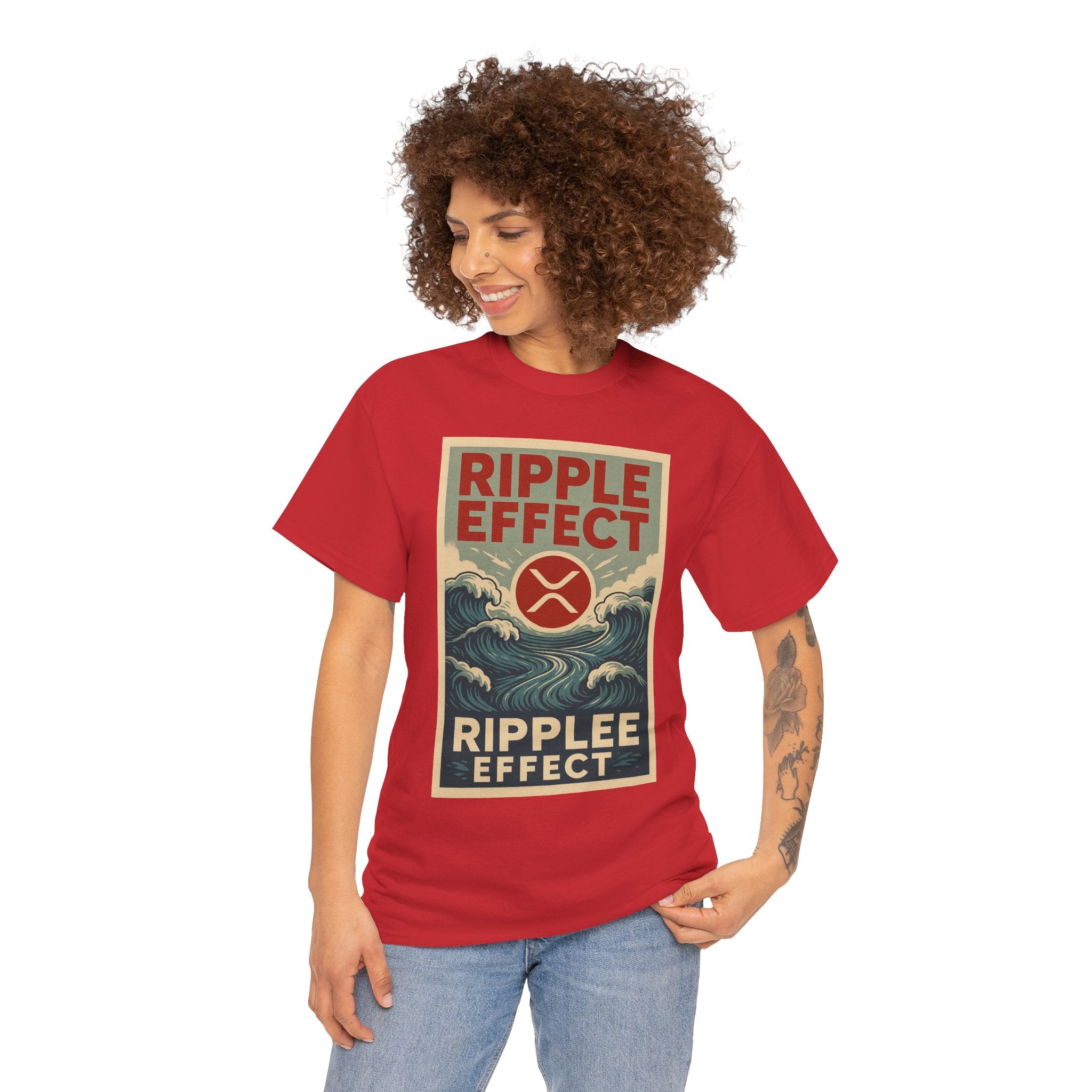 Ripple Effect Tee — Vintage Wave XRP Crypto Graphic T-Shirt