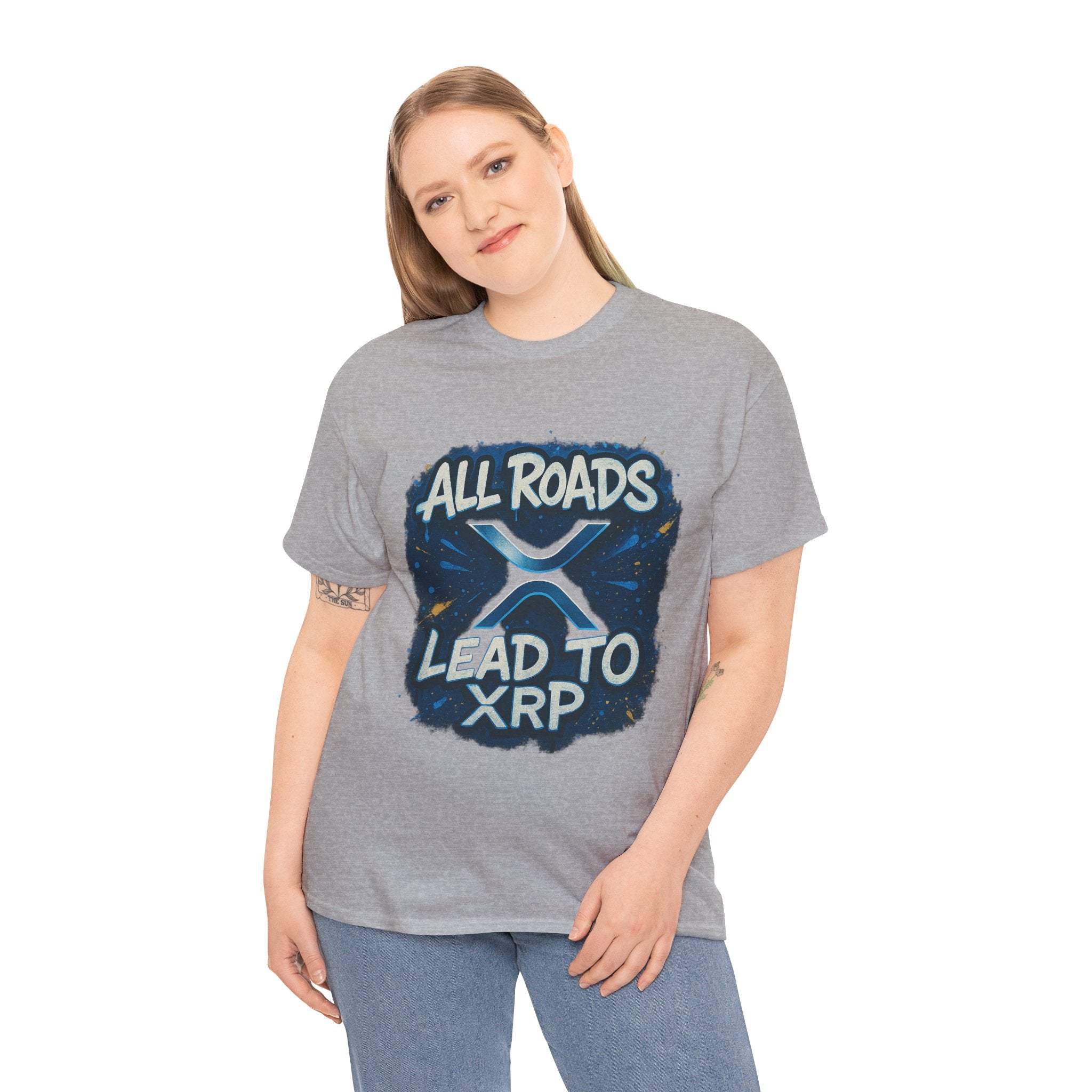 XRP Crypto T-Shirt — "All Roads Lead to XRP" Graphic Tee