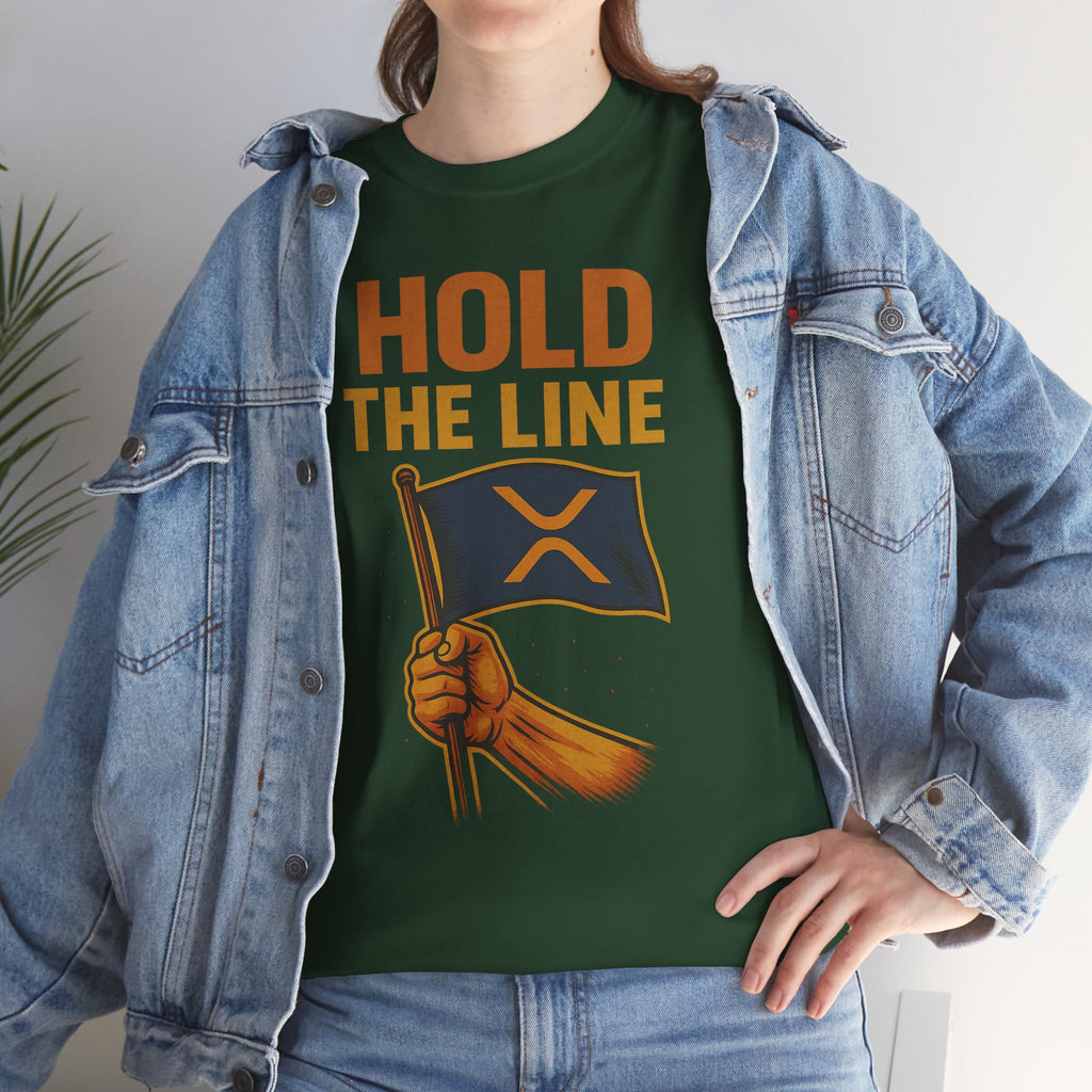 Hold The Line Tee — Bold Flag Graphic Cryptocurrency XRP Shirt