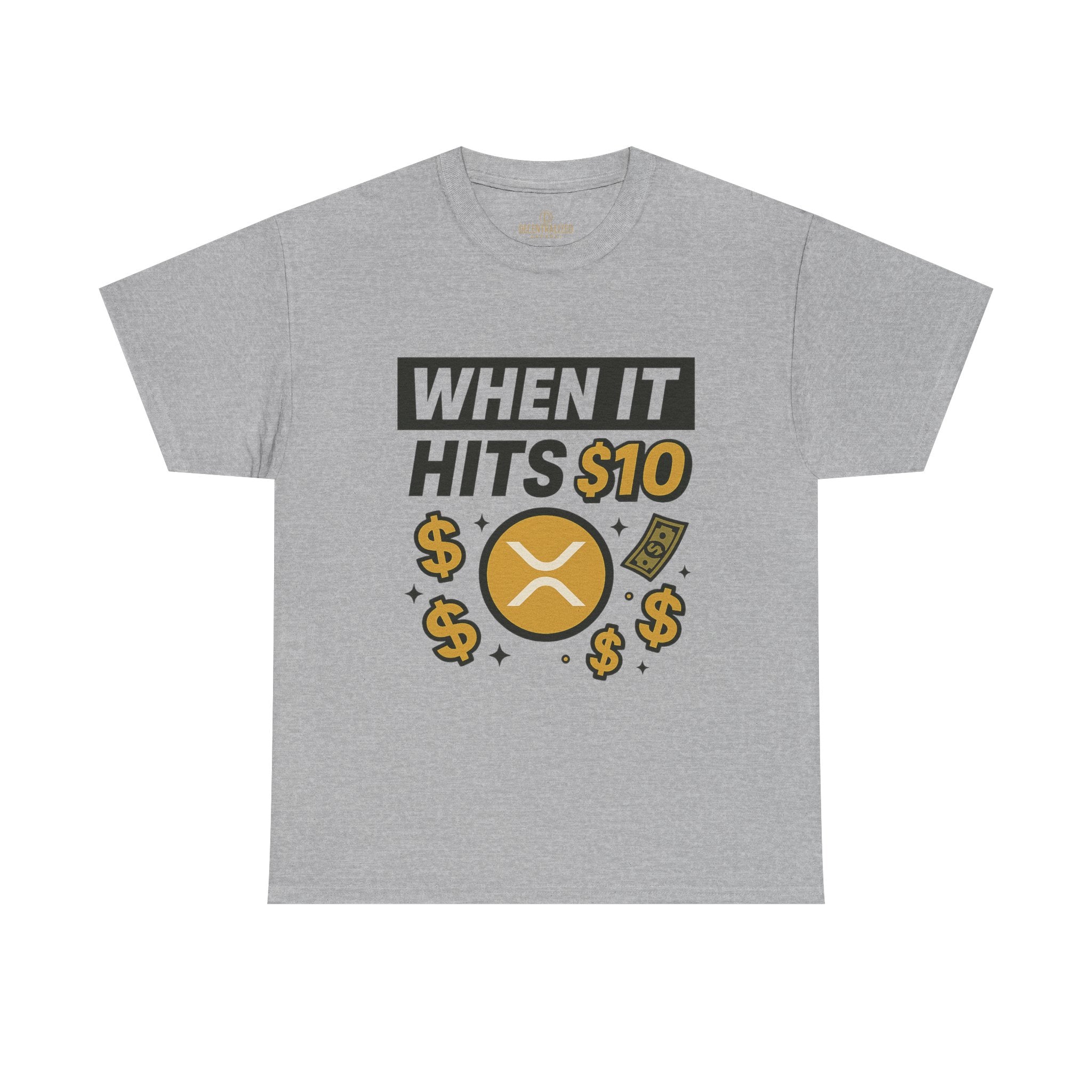 Crypto Tee - "When It Hits 10" Ripple XRP Meme Shirt