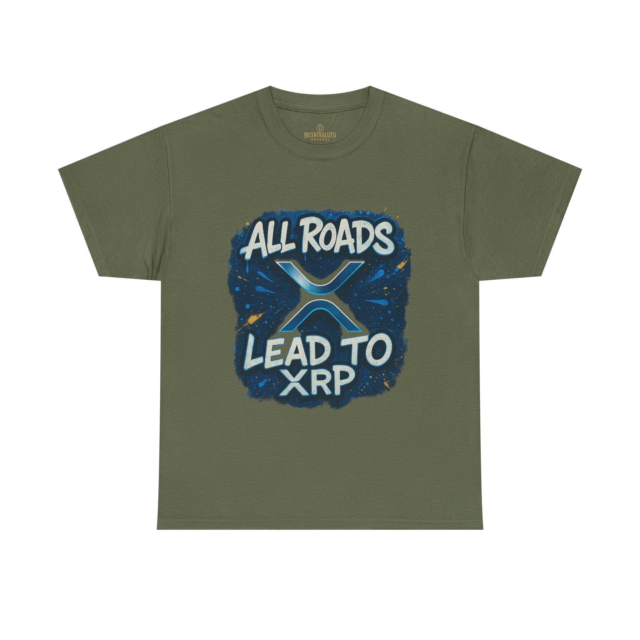 XRP Crypto T-Shirt — "All Roads Lead to XRP" Graphic Tee