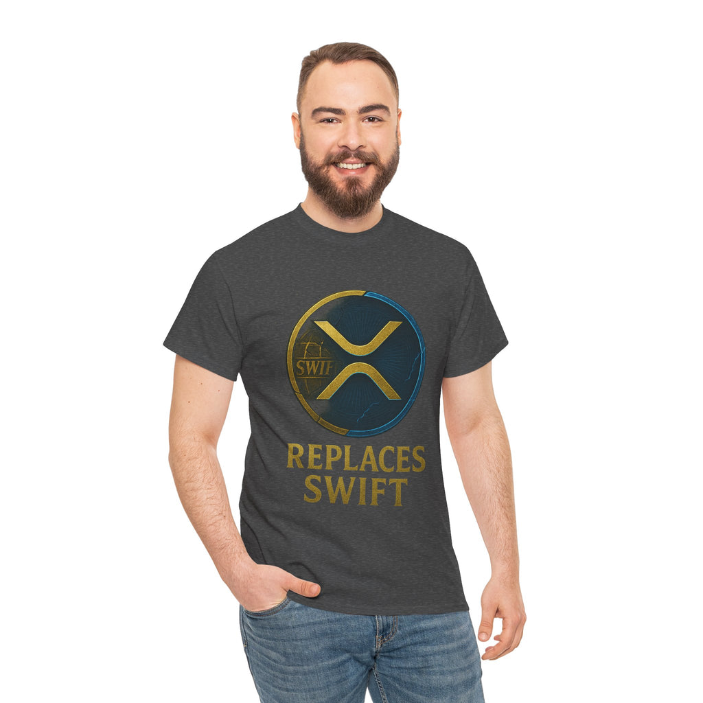 XRP 'Replaces Swift' Cotton Tee — Crypto Ripple Logo T-Shirt