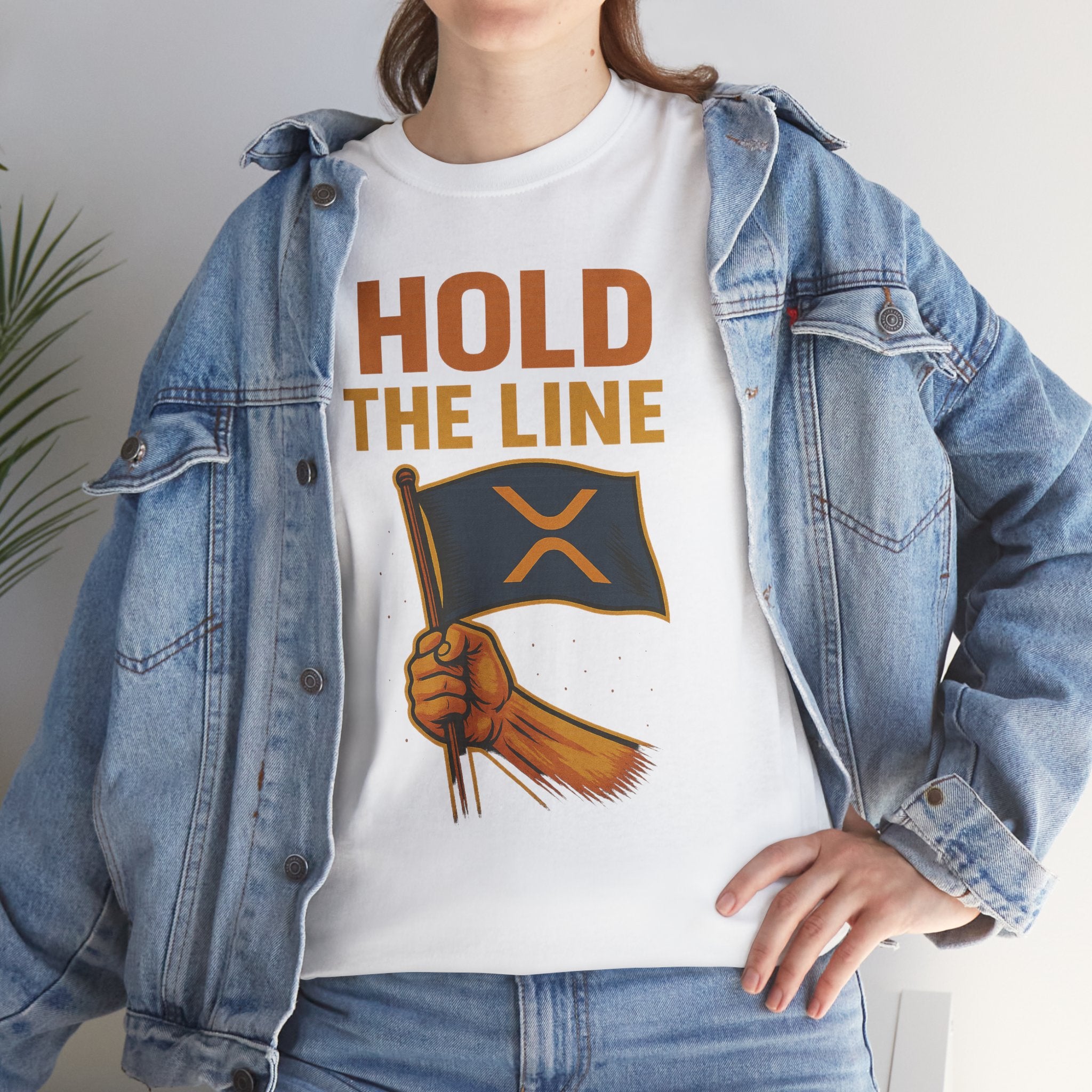 Hold The Line Tee — Bold Flag Graphic Cryptocurrency XRP Shirt
