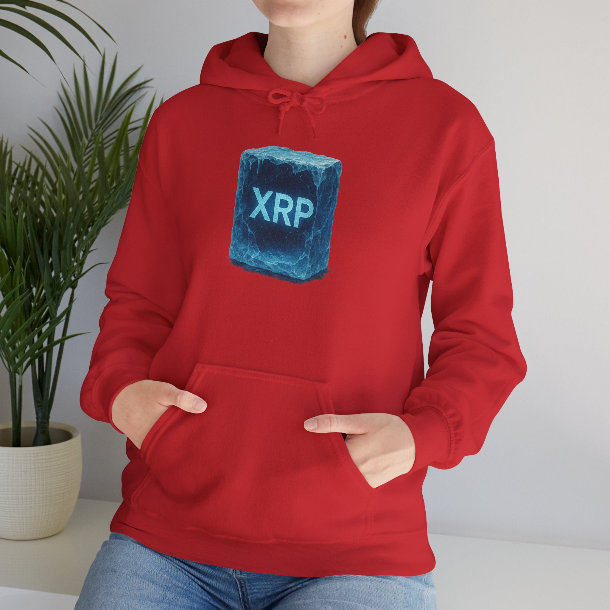 XRP Frozen Cube Hoodie — Crypto Ice Block Sweater for XRP Fans