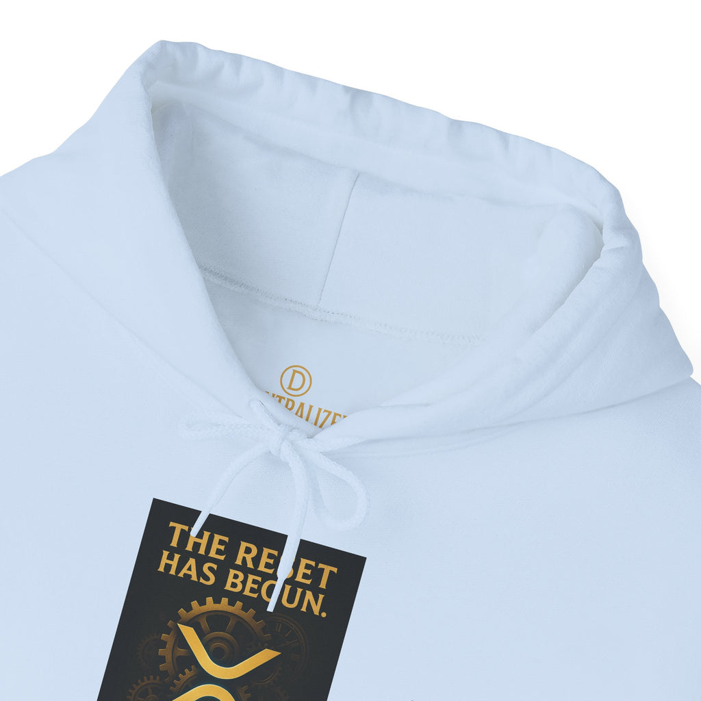 XRP Hoodie — "The Reset Has Begun" Crypto Logo Pullover