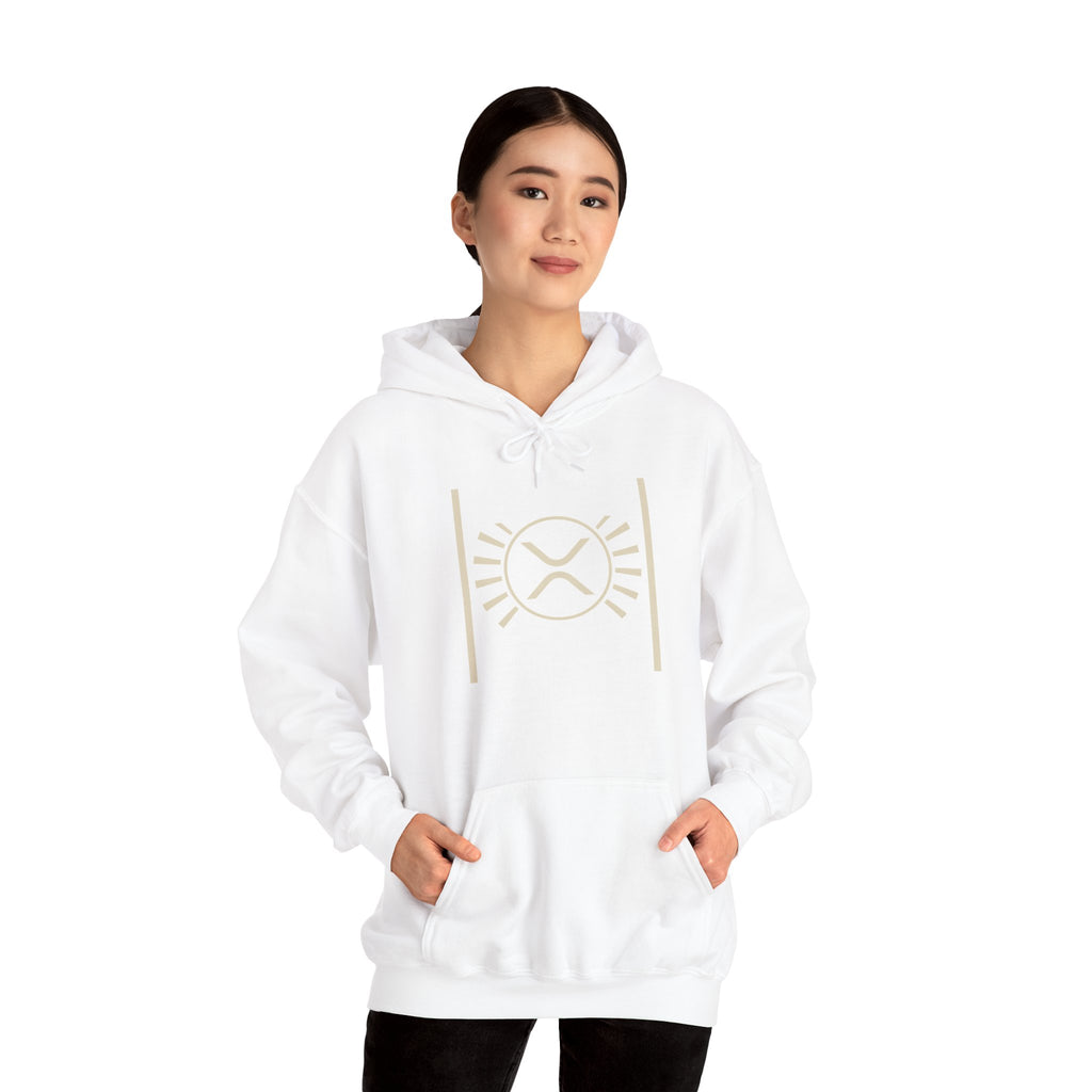 XRP Minimalist Logo Hoodie — Crypto Sun Symbol Sweatshirt