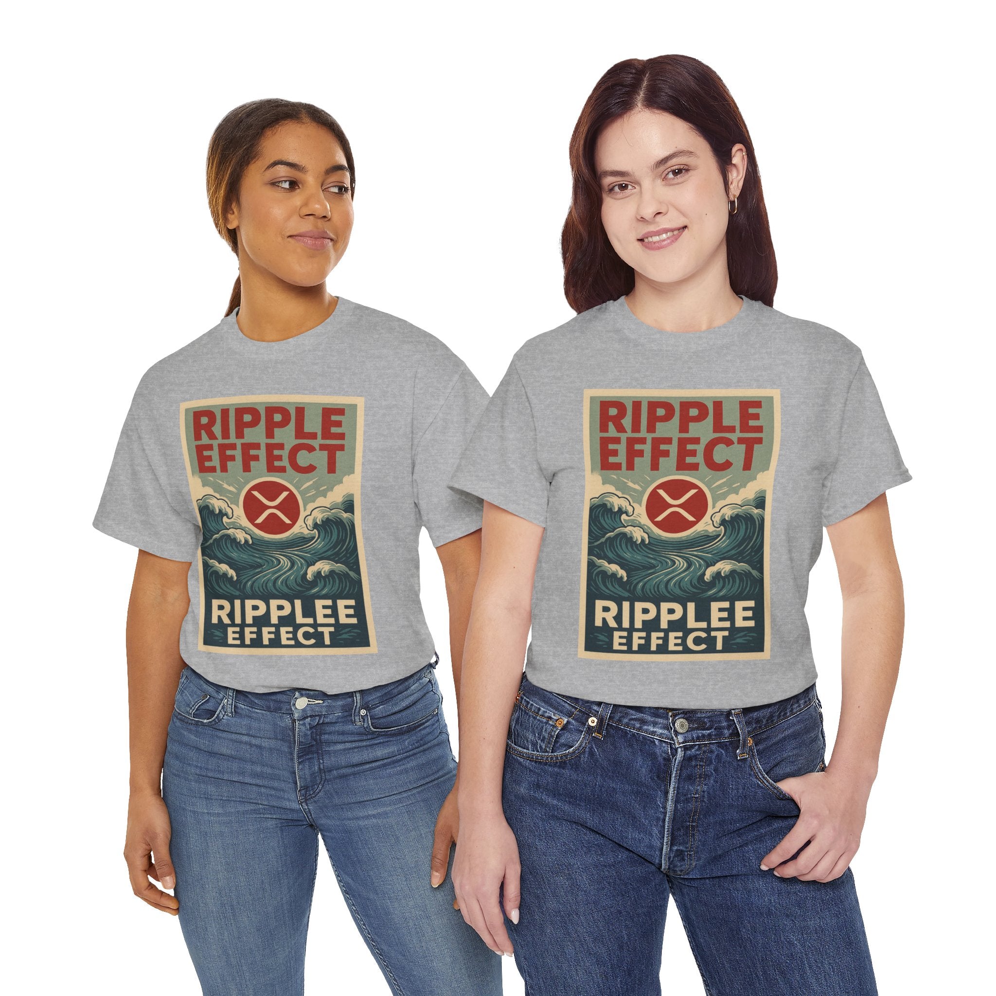 Ripple Effect Tee — Vintage Wave XRP Crypto Graphic T-Shirt