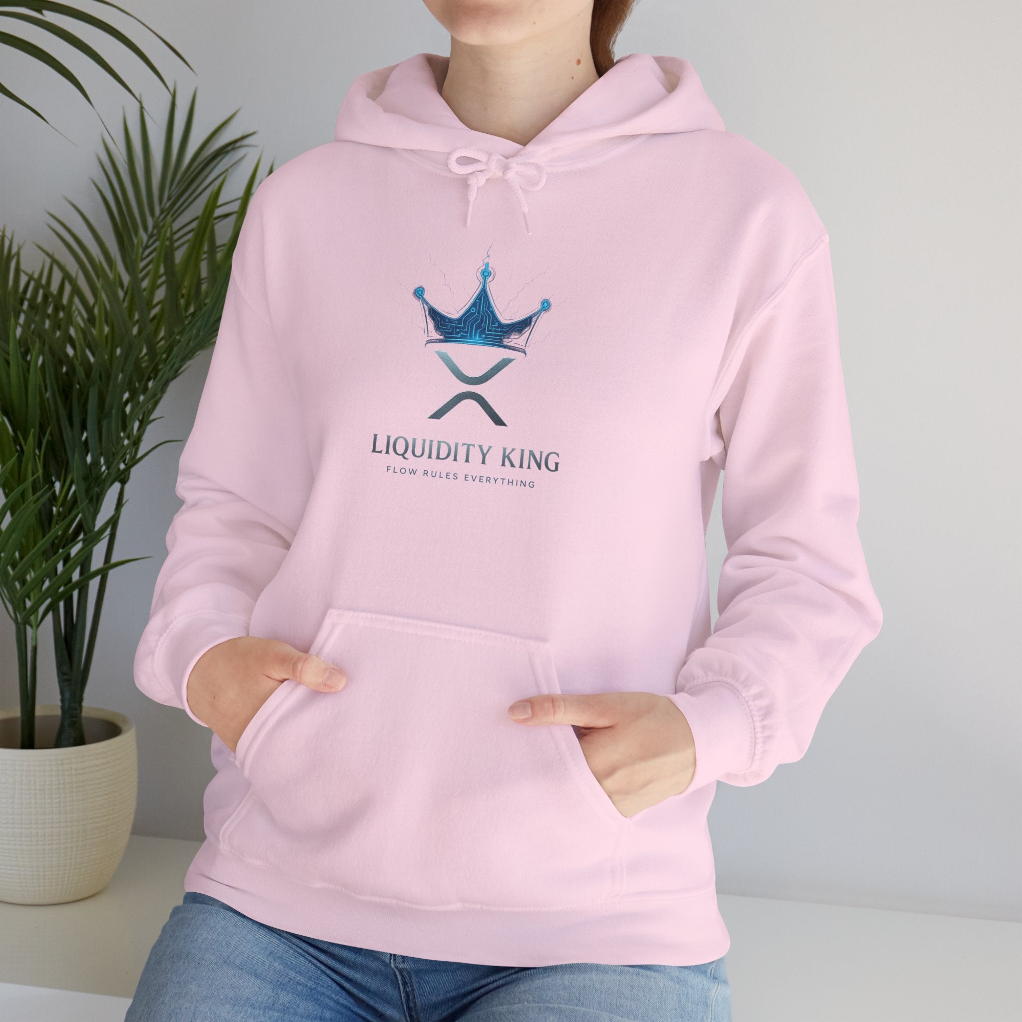 Liquidity King Hoodie — Blue Crown Logo Pullover