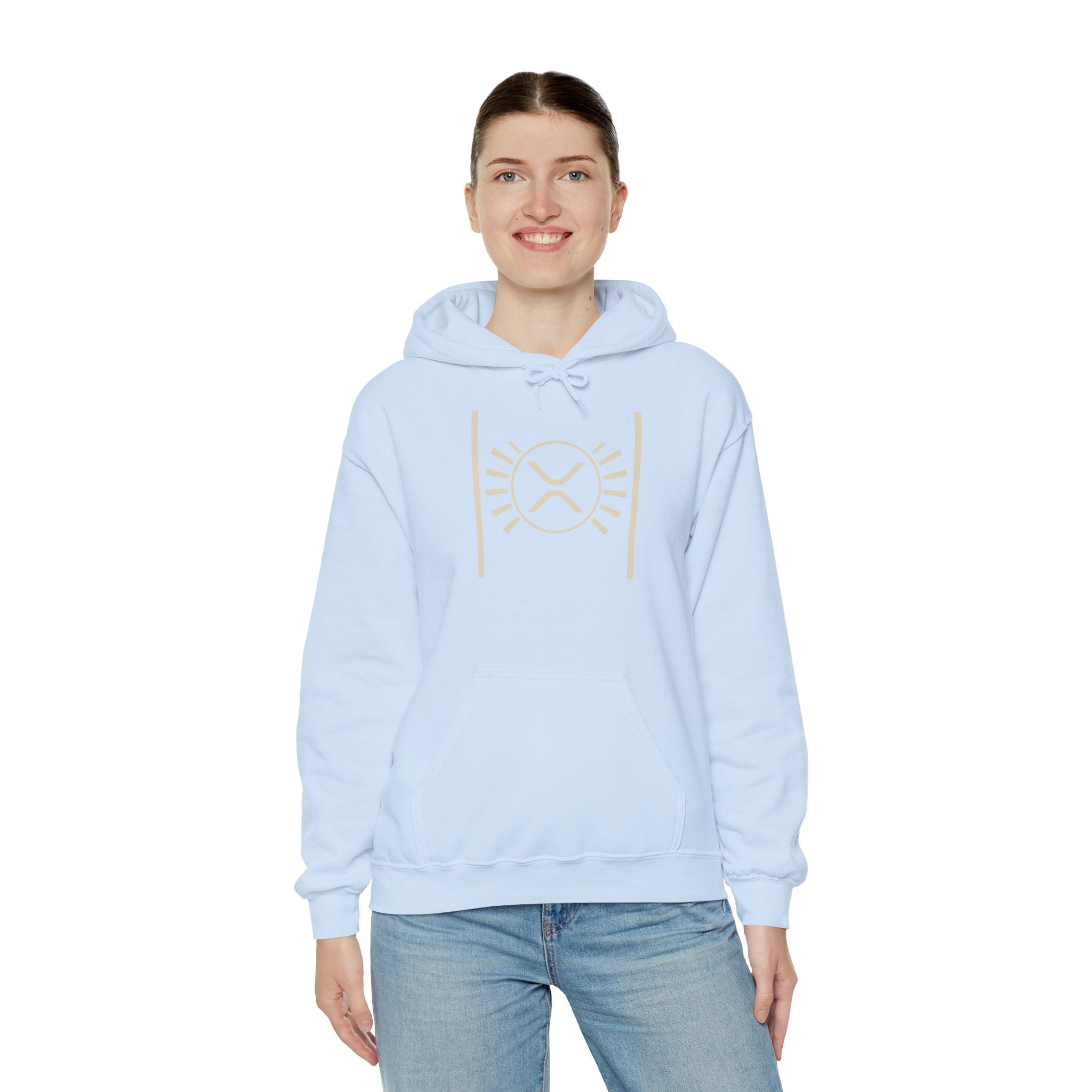 XRP Minimalist Logo Hoodie — Crypto Sun Symbol Sweatshirt