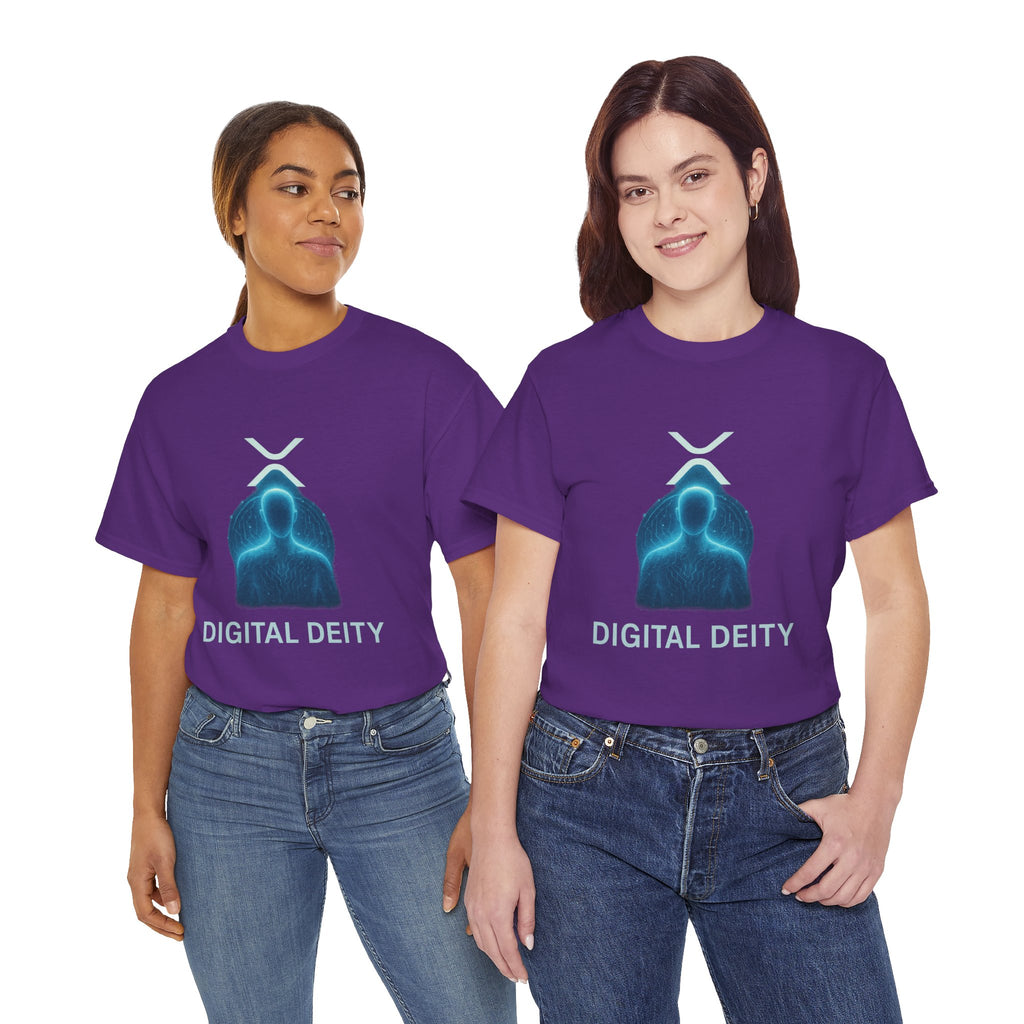 Digital Deity T‑Shirt — Futuristic Neon Tech Hoodie Tee
