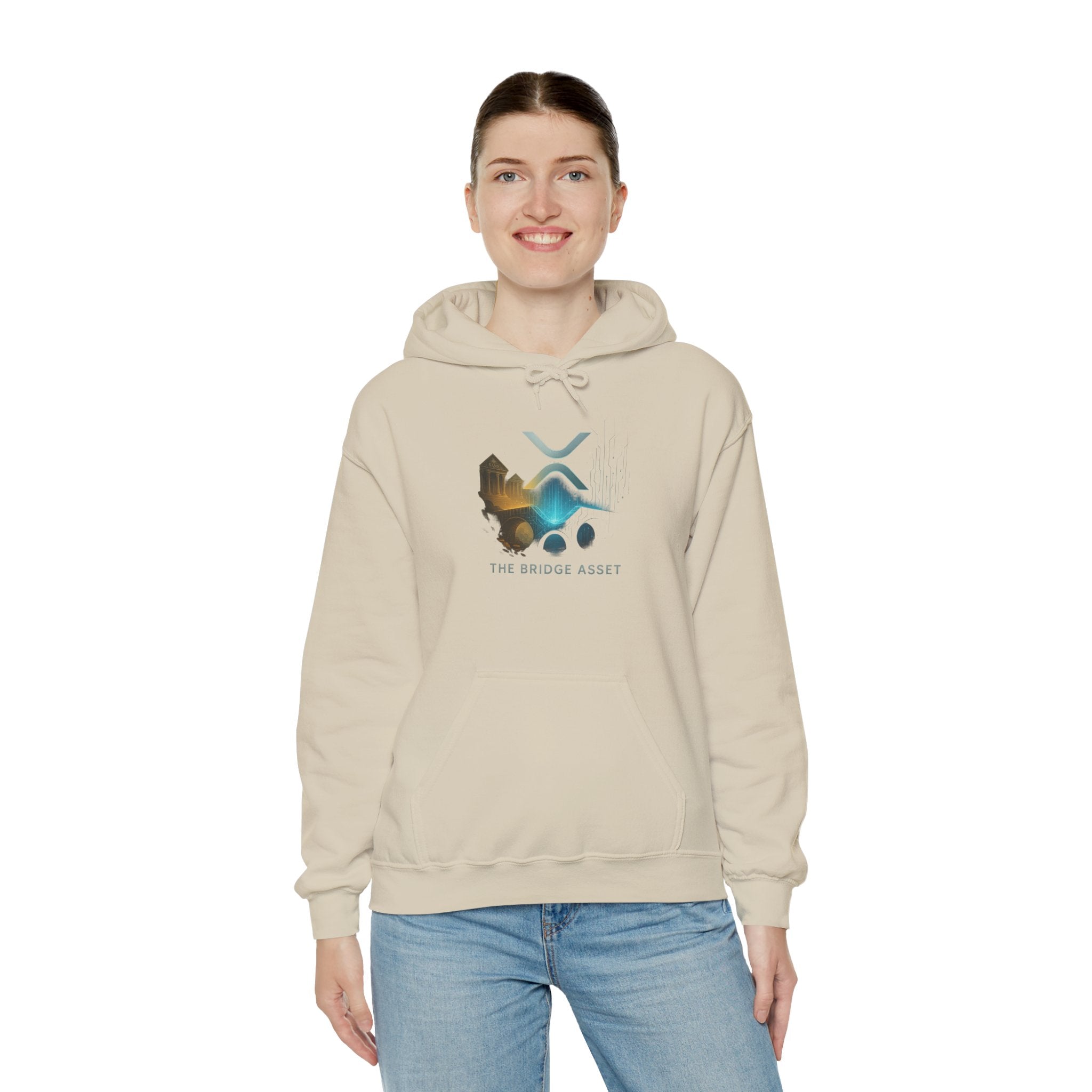 Bridge Asset Logo Hoodie — Minimal Crypto XRP Design