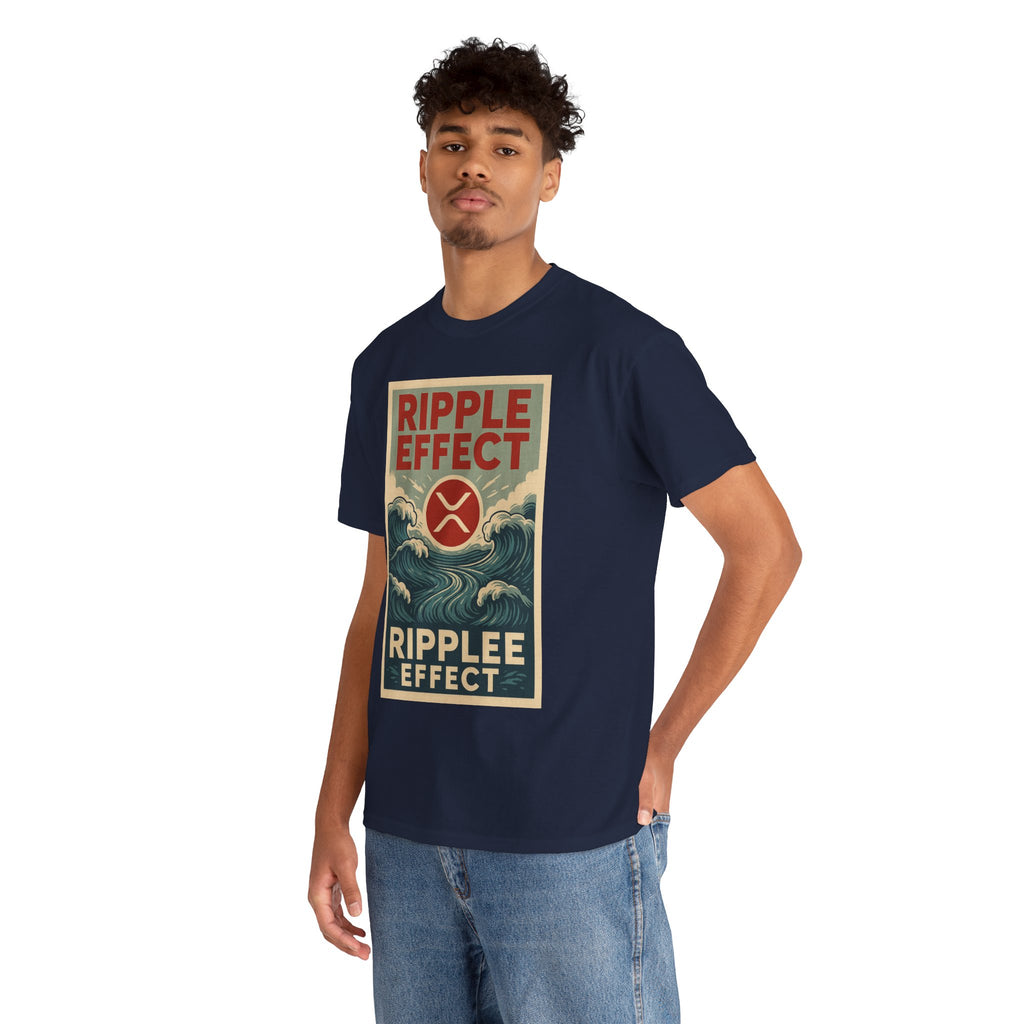 Ripple Effect Tee — Vintage Wave XRP Crypto Graphic T-Shirt