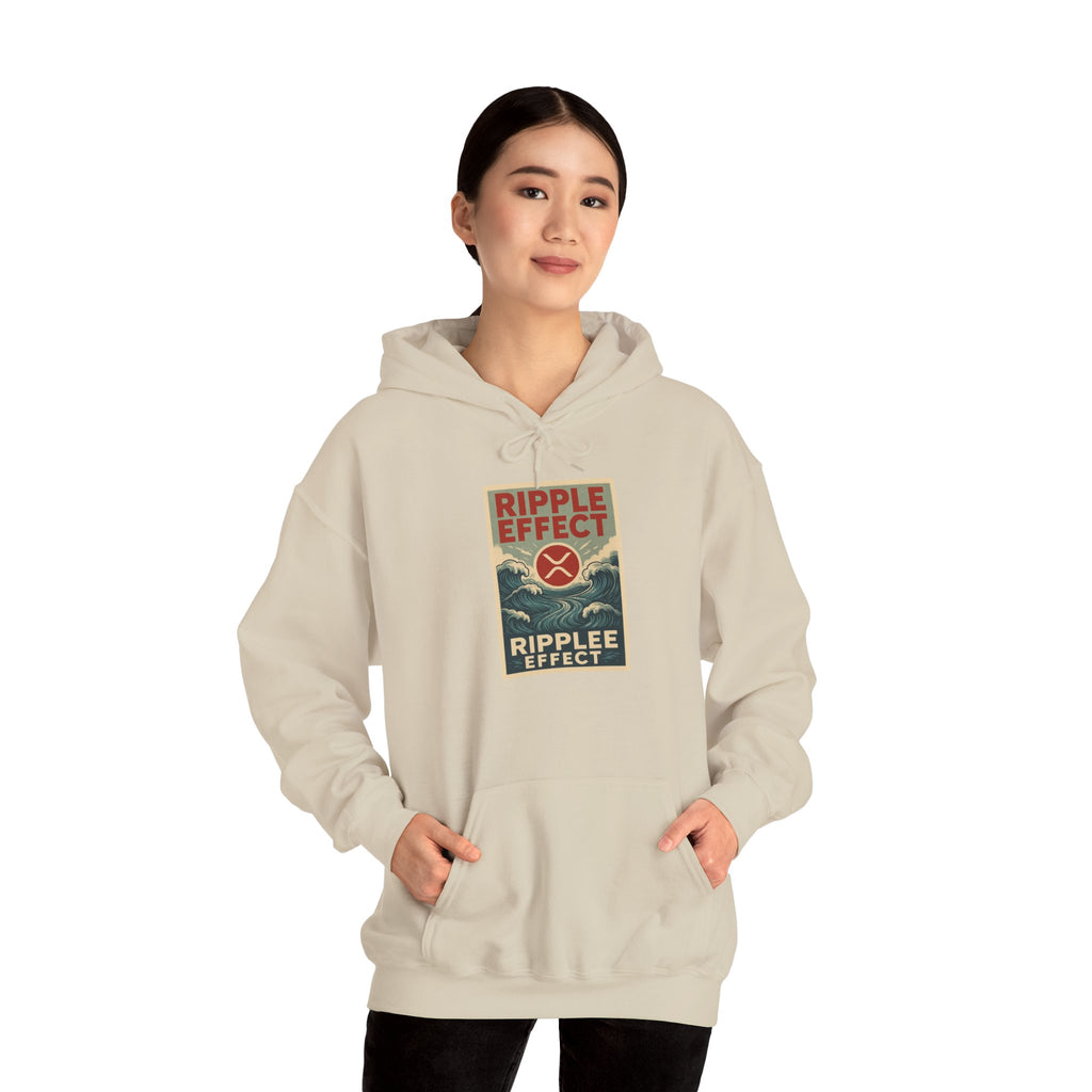 Ripple Effect Hoodie – Vintage Ocean Wave Graphic Hooded Sweatshirt