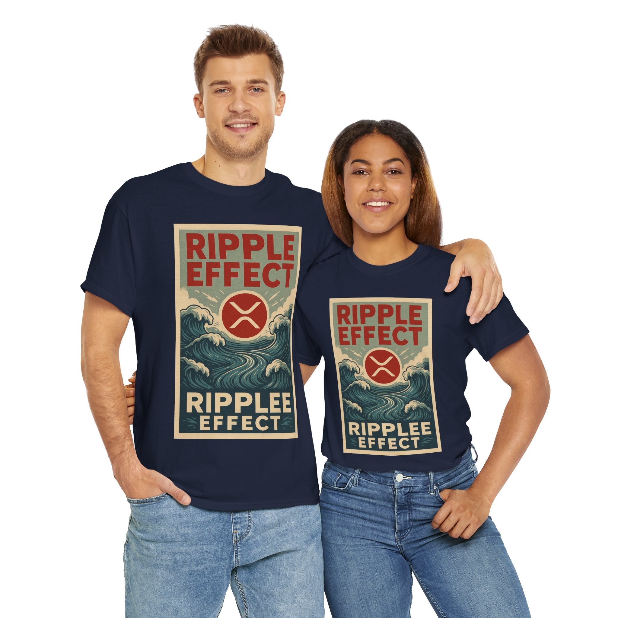 Ripple Effect Tee — Vintage Wave XRP Crypto Graphic T-Shirt