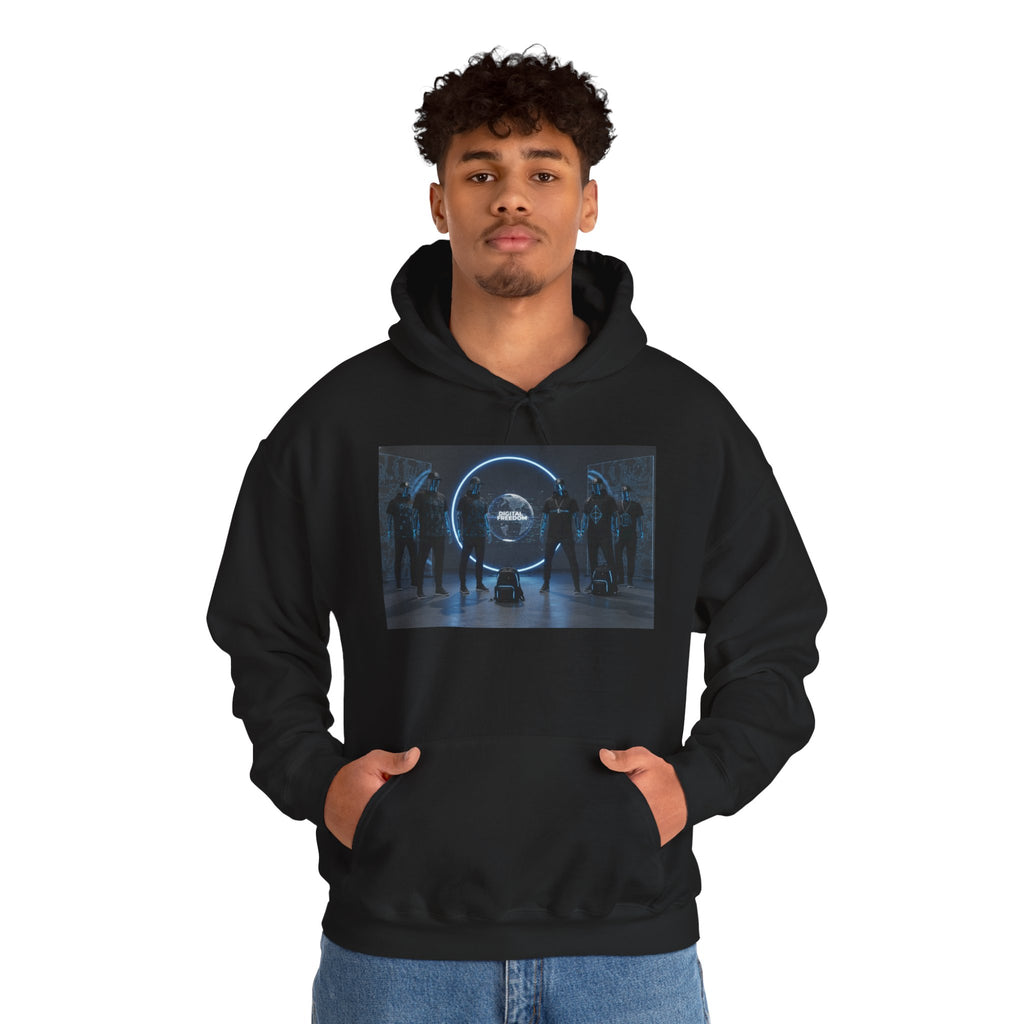 Futuristic Neon Portal Hoodie – Cyberpunk Sci‑Fi Crew Graphic Sweatshirt
