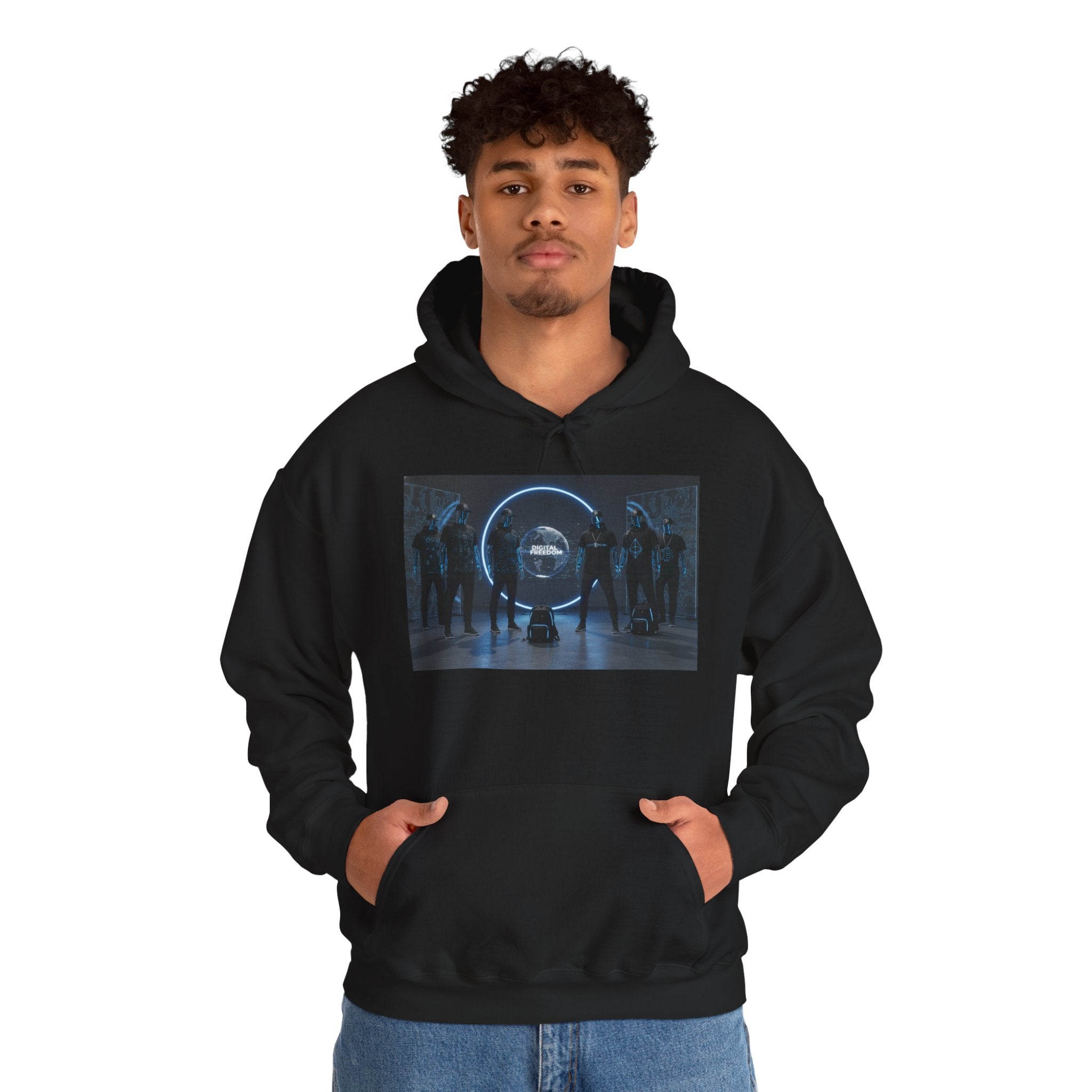 Futuristic Neon Portal Hoodie – Cyberpunk Sci‑Fi Crew Graphic Sweatshirt