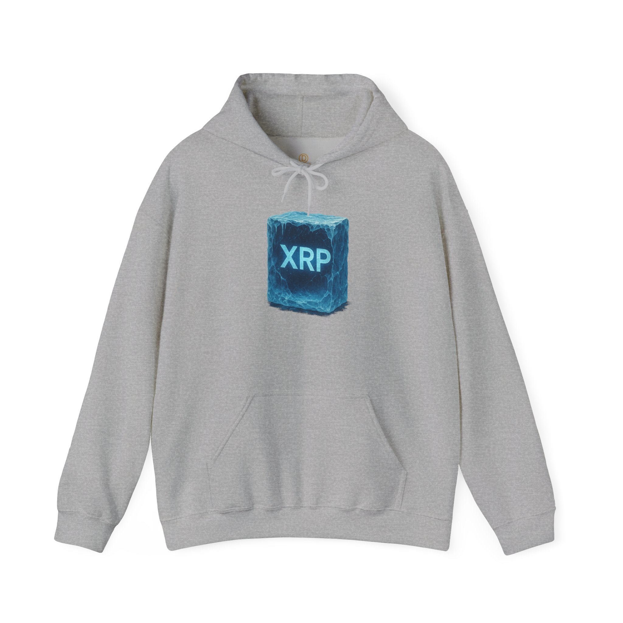 XRP Frozen Cube Hoodie — Crypto Ice Block Sweater for XRP Fans