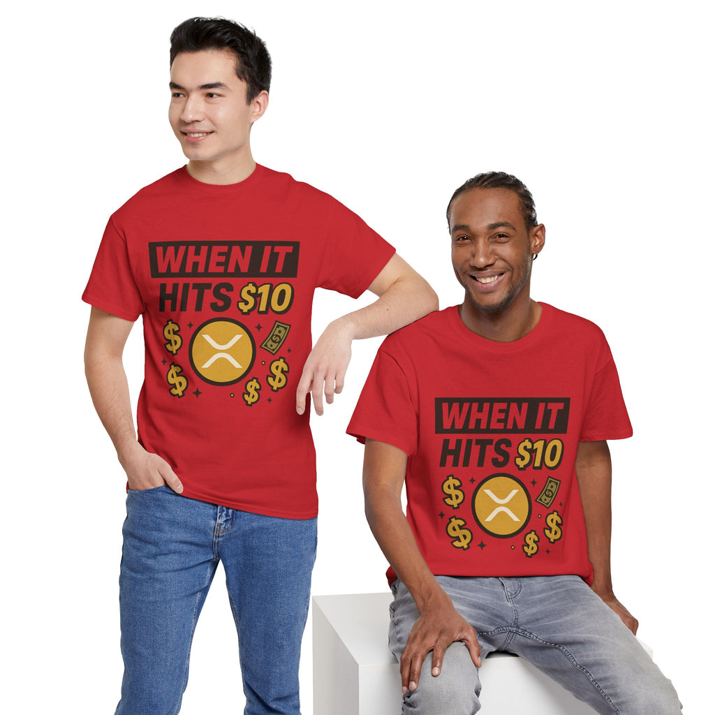 Crypto Tee - "When It Hits 10" Ripple XRP Meme Shirt