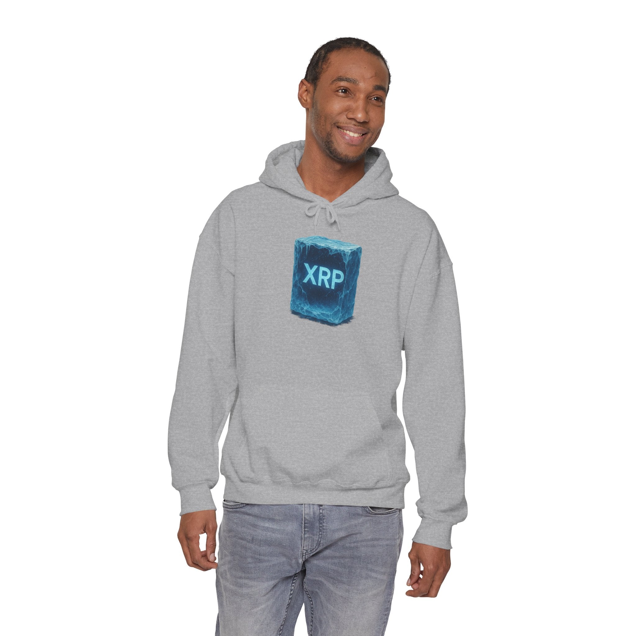 XRP Frozen Cube Hoodie — Crypto Ice Block Sweater for XRP Fans