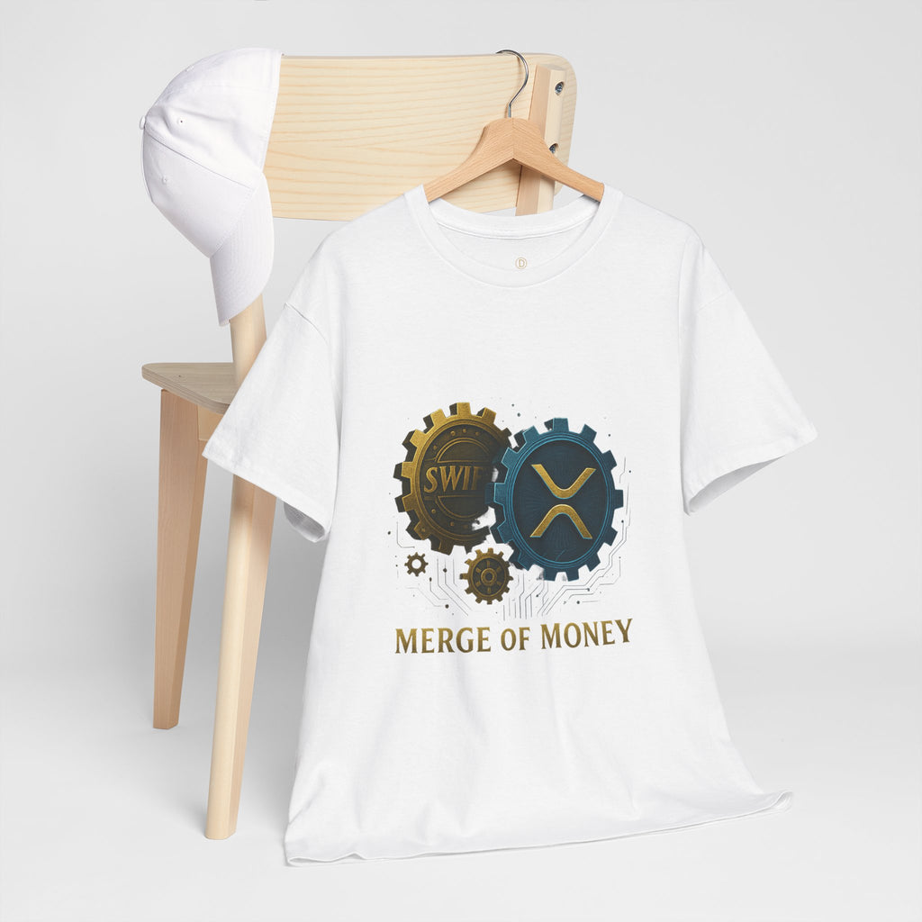 Merge of Money Tee - Cryptocurrency Gears XRP & SWI Crypto T-Shirt