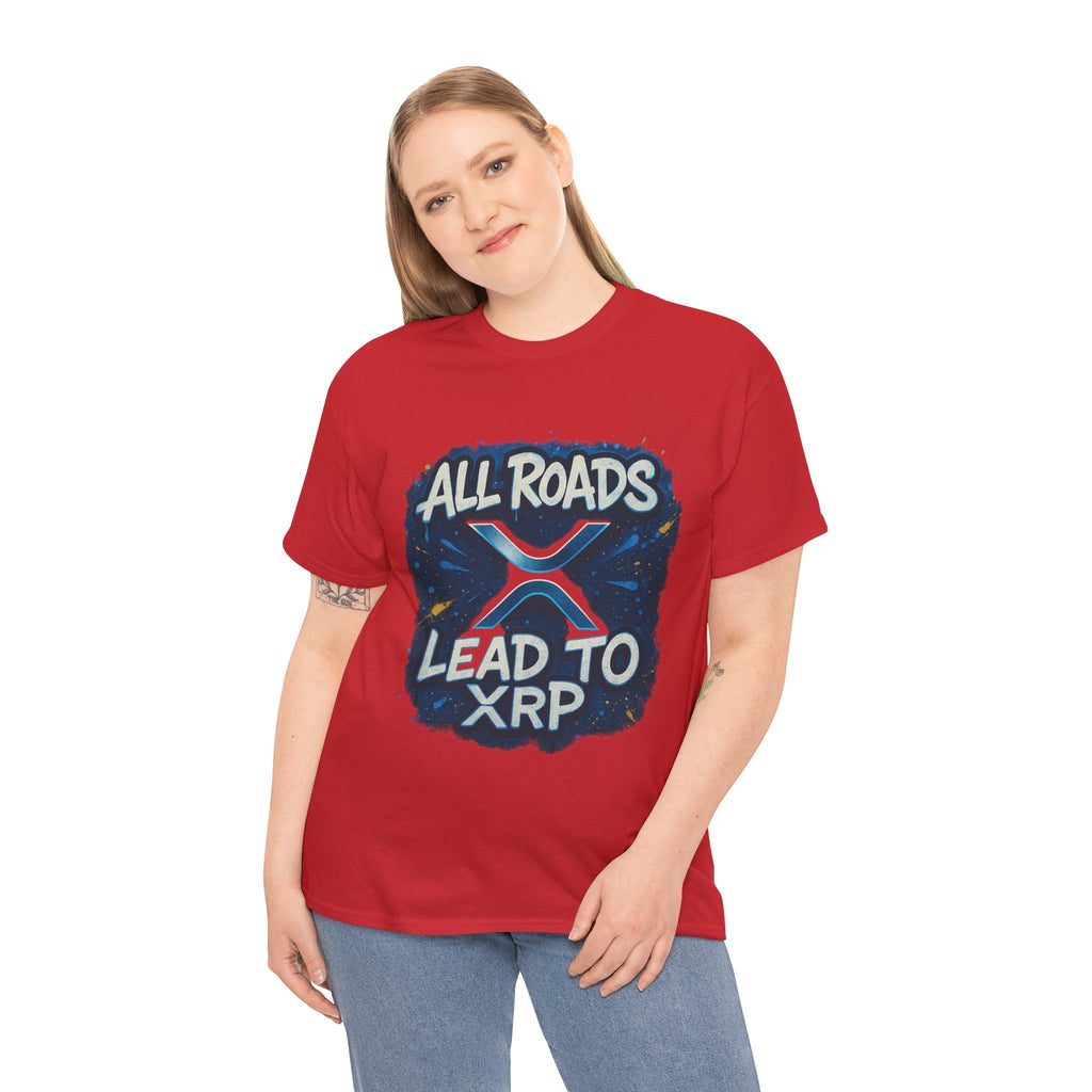 XRP Crypto T-Shirt — "All Roads Lead to XRP" Graphic Tee