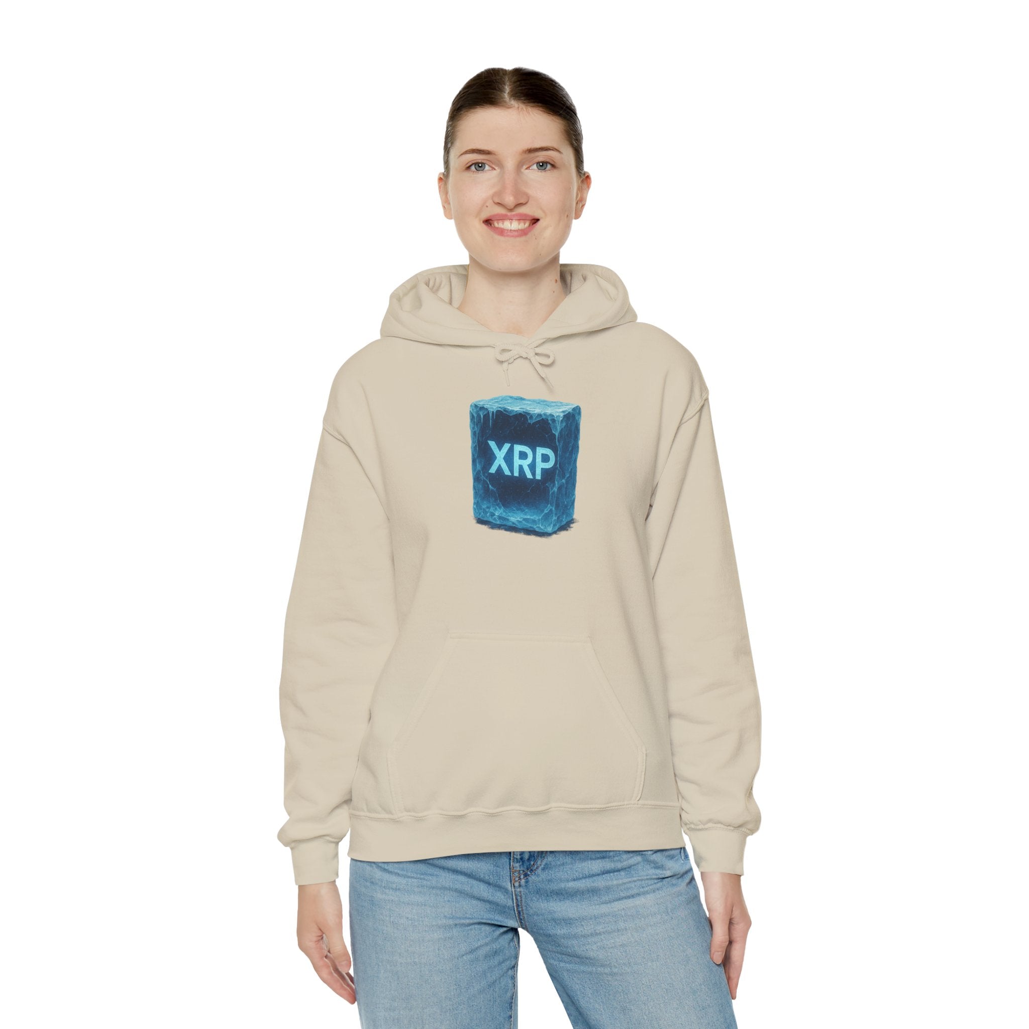 XRP Frozen Cube Hoodie — Crypto Ice Block Sweater for XRP Fans