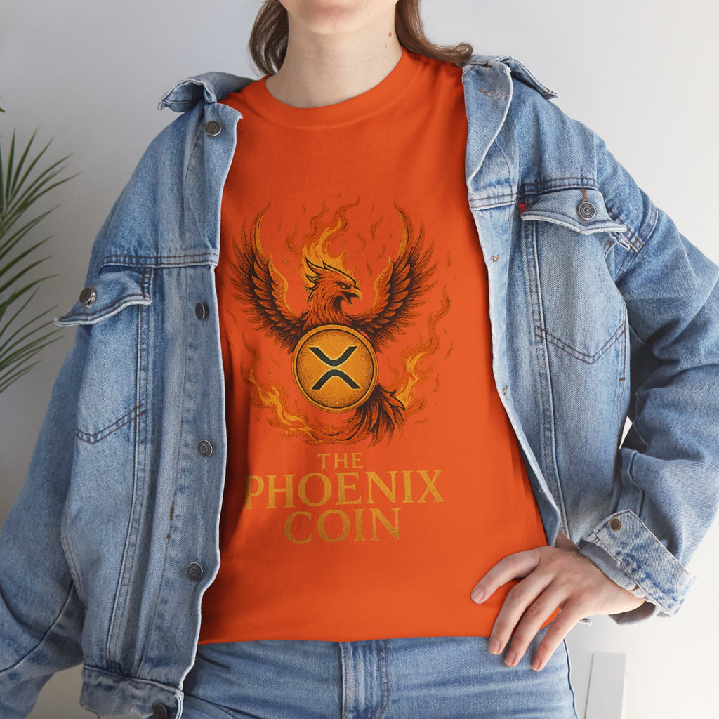 Phoenix Coin T‑Shirt — Fiery Phoenix Crypto Logo Tee