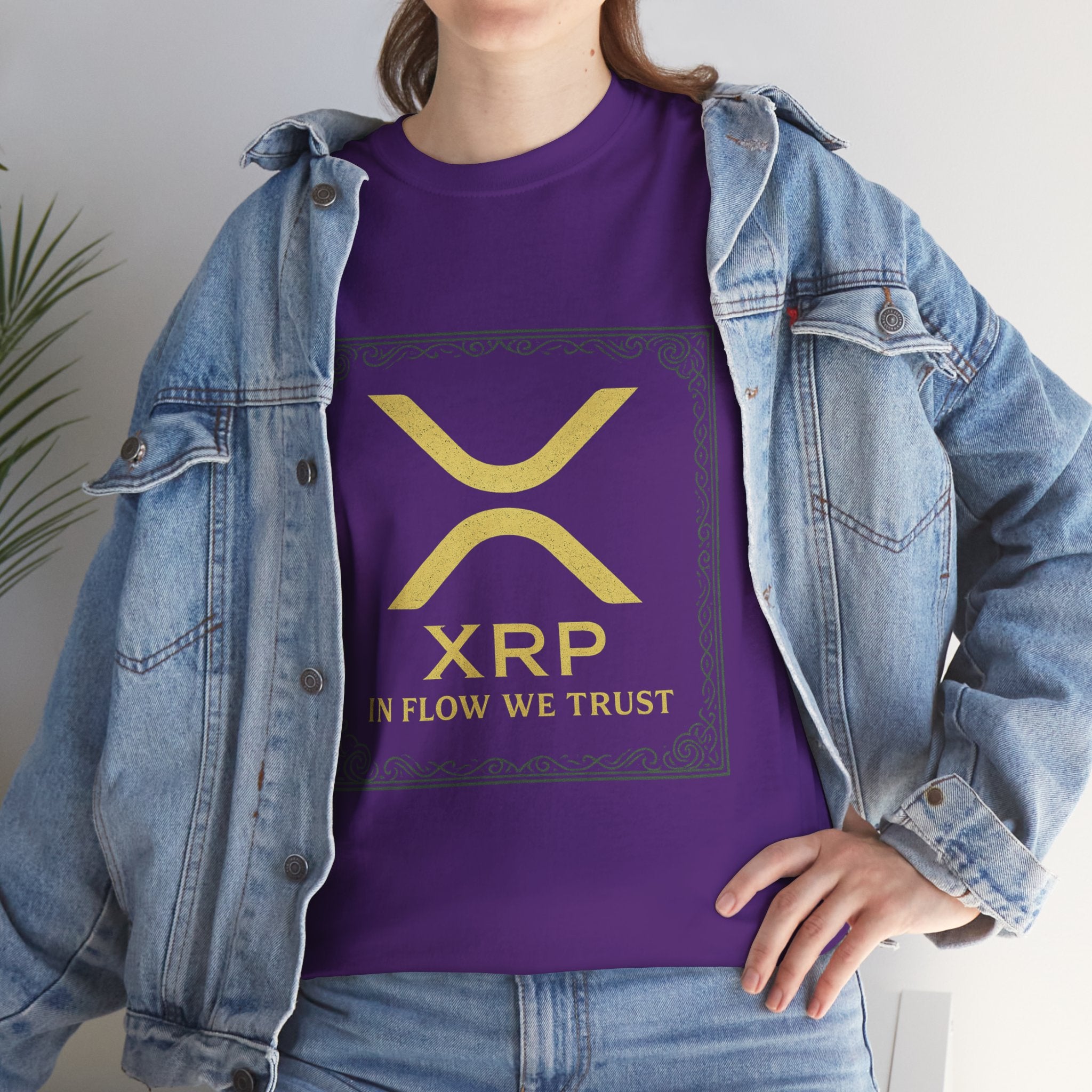 XRP Logo T-Shirt — "In Flow We Trust" Crypto Tee for Ripple Fans