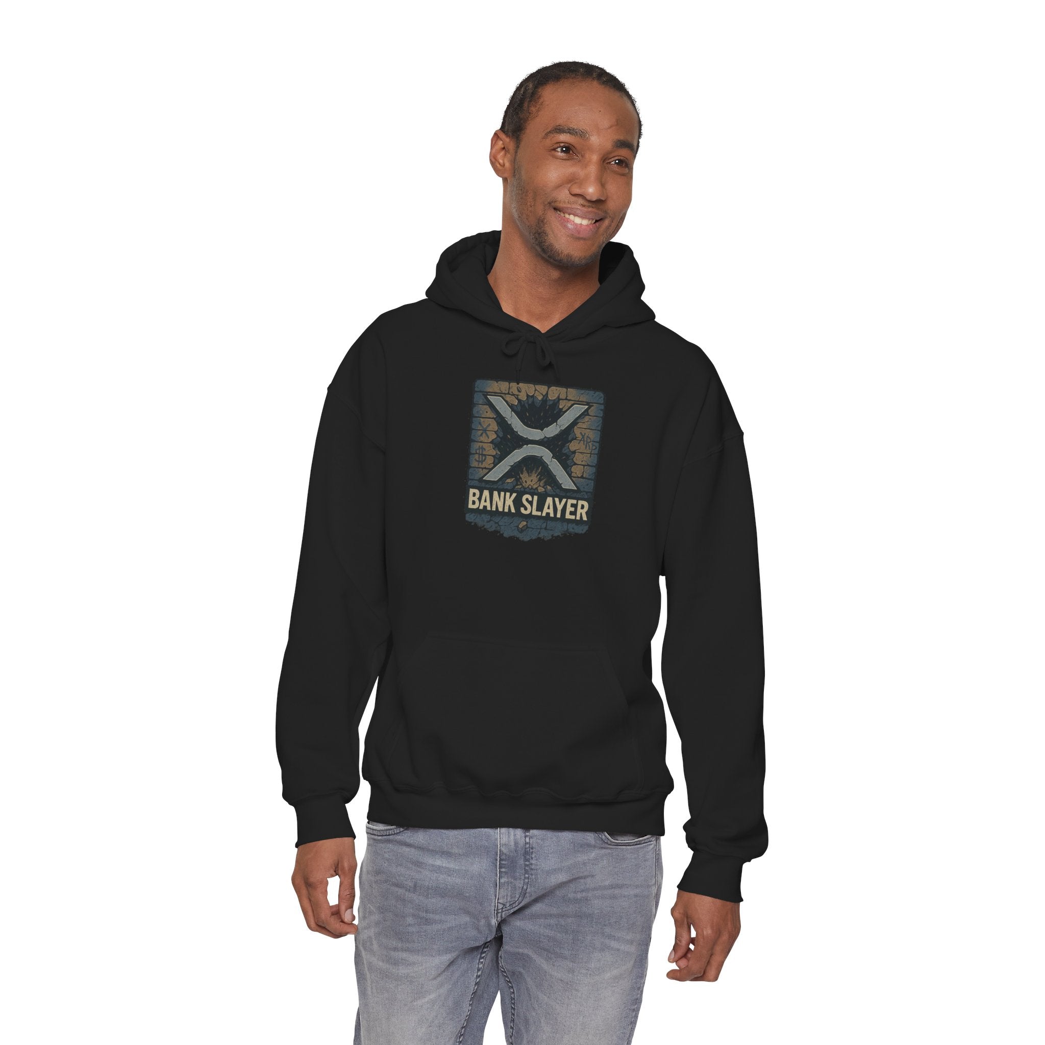 Bank Slayer Hoodie - Vintage Tactical Crest Graphic Sweatshirt